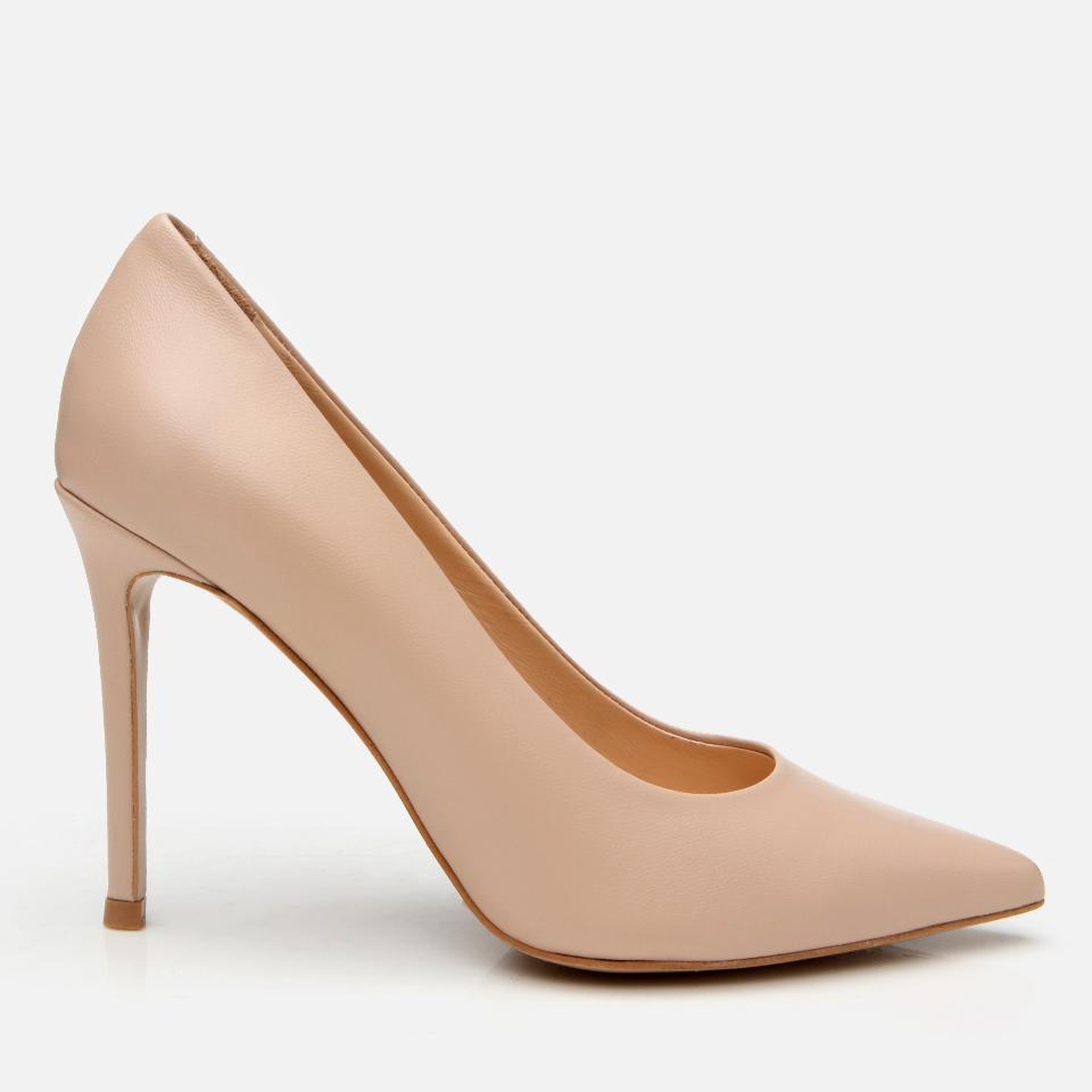 Kadın Deri Bej İnce Topuklu Stiletto