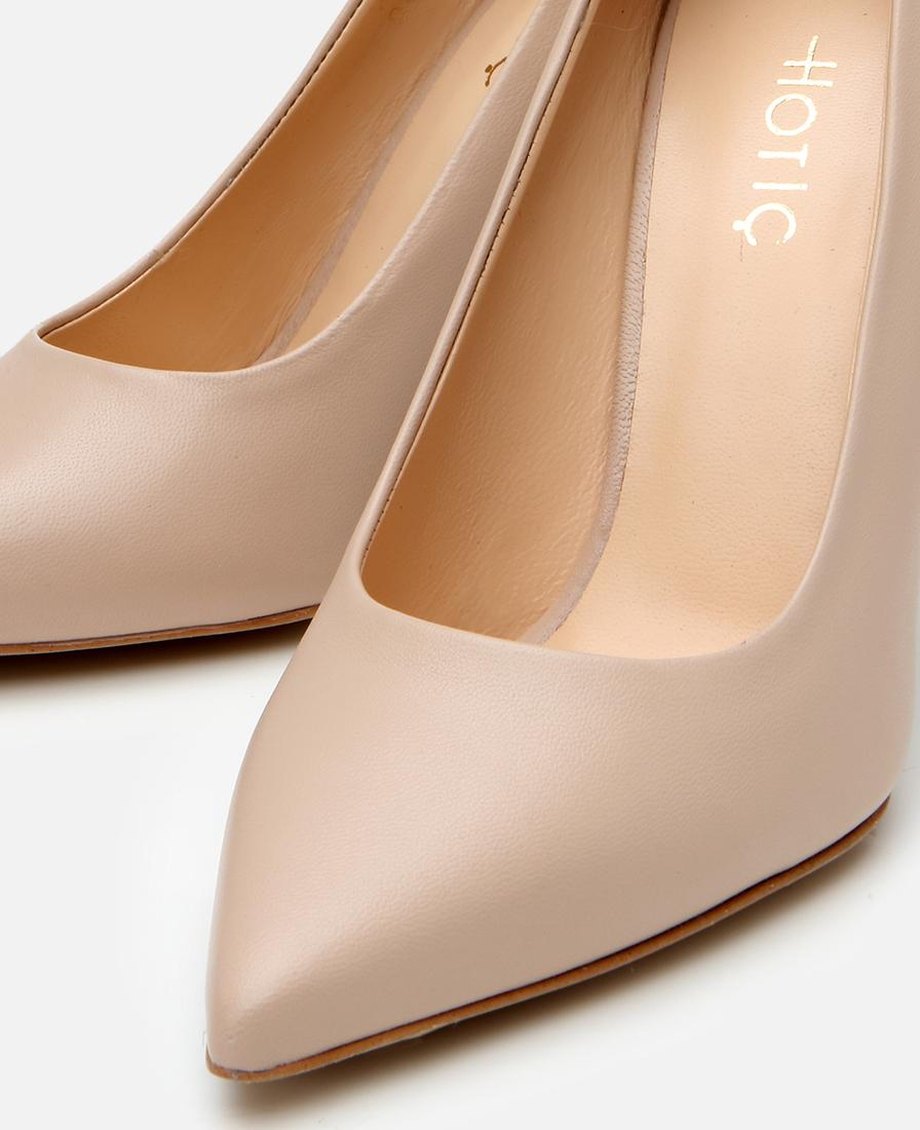Kadın Deri Bej İnce Topuklu Stiletto