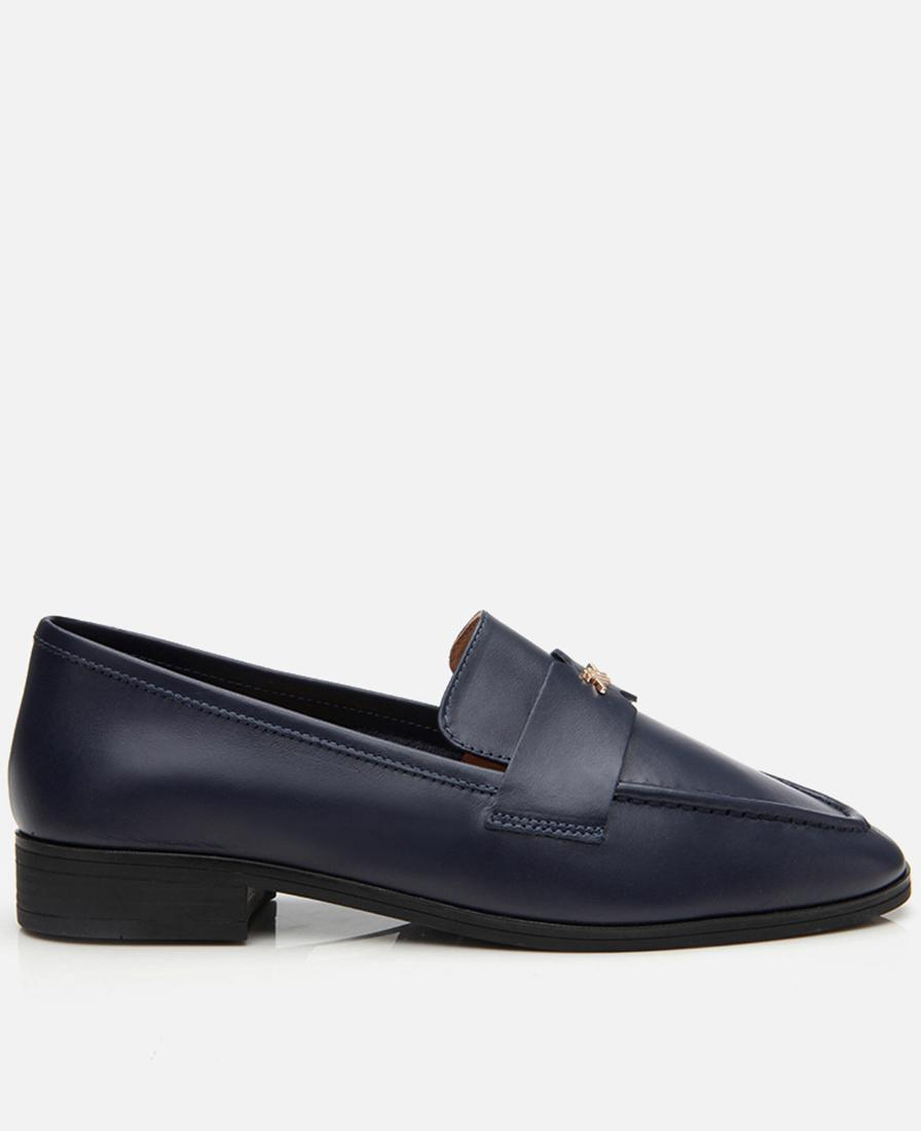 Kadın Deri Lacivert Esnek Tabanlı Klasik Loafer