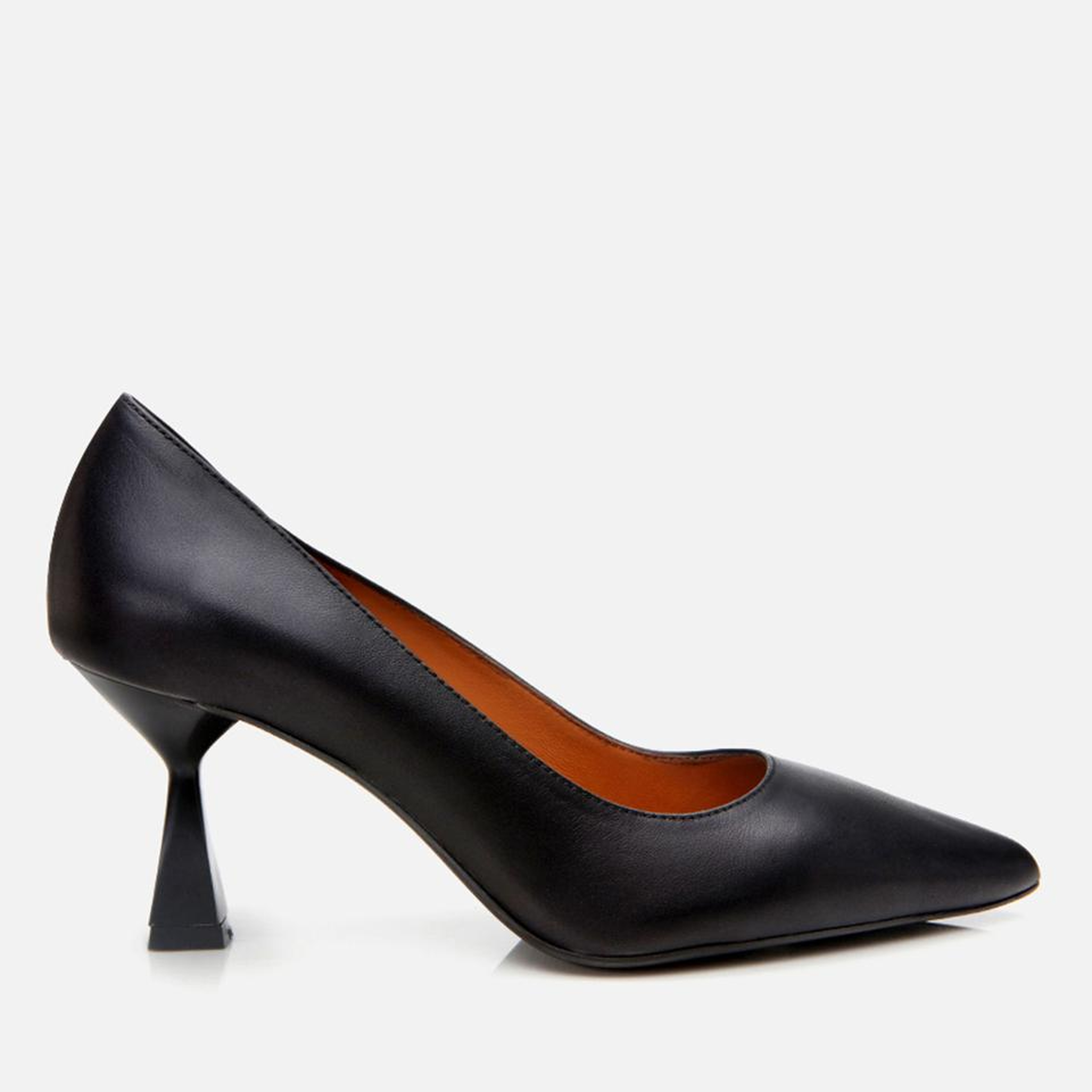 Kadın Deri Siyah Esnek Tabanlı Stiletto