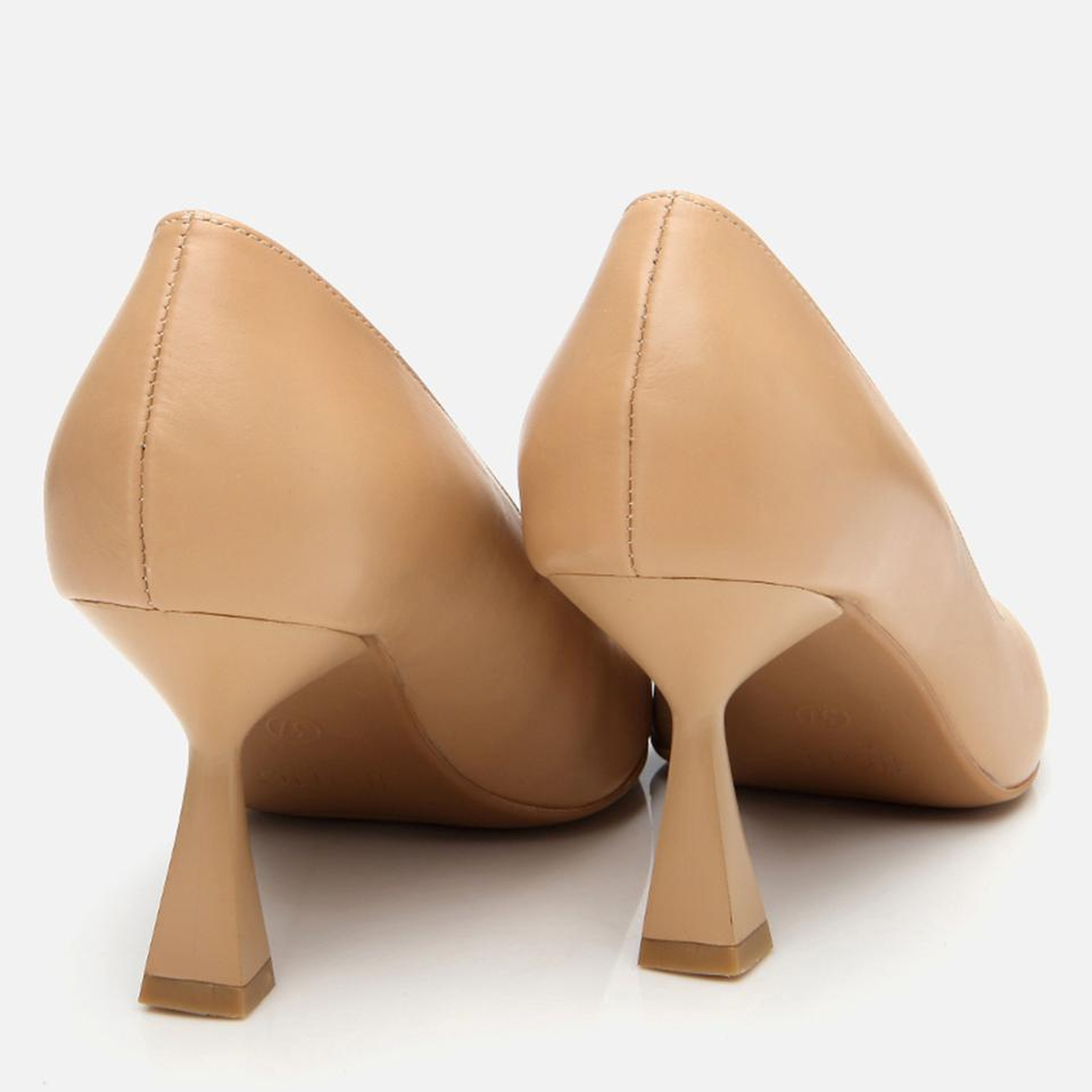Kadın Deri Bej Esnek Tabanlı Stiletto