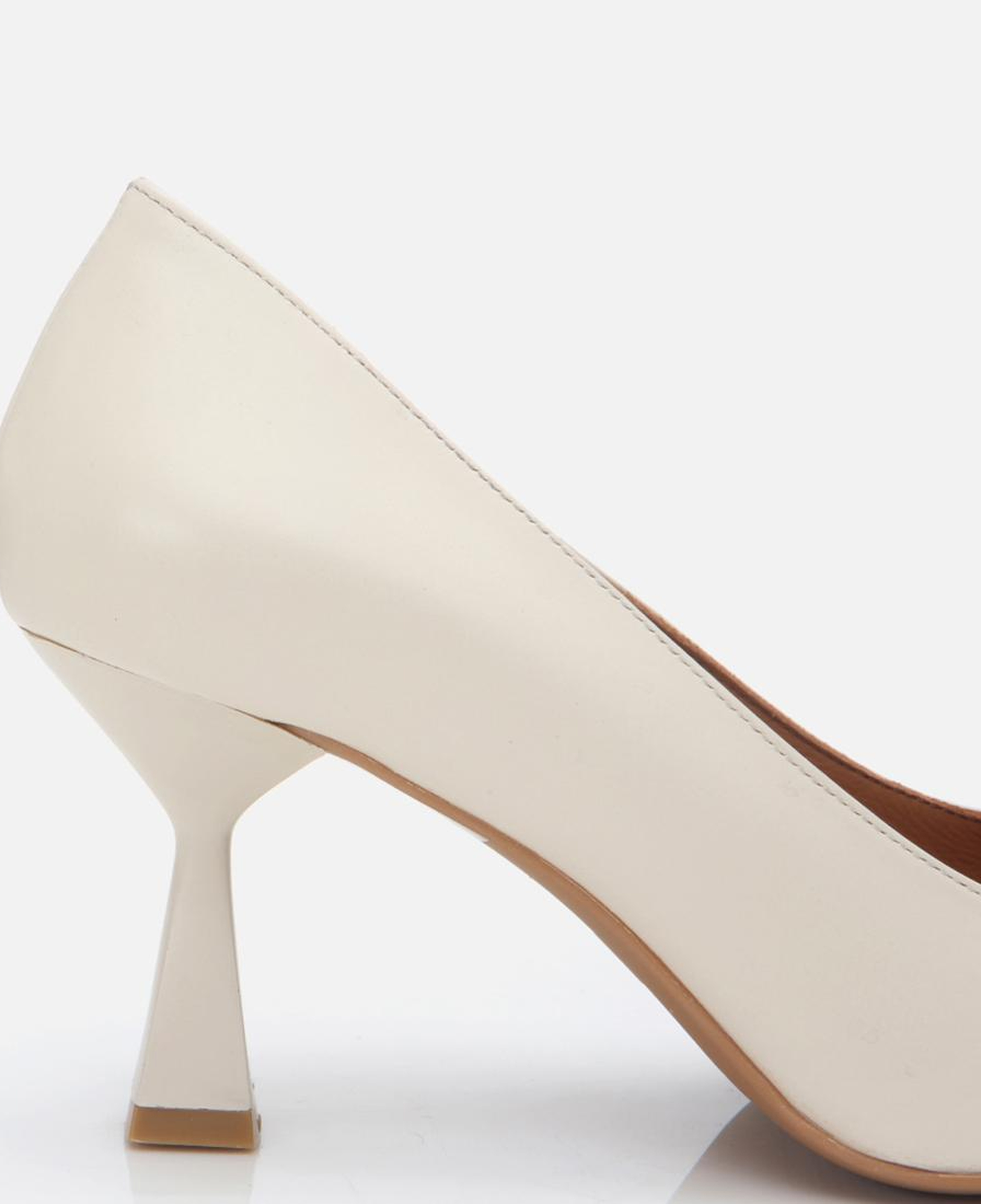 Kadın Deri Ekru Esnek Tabanlı  Stiletto