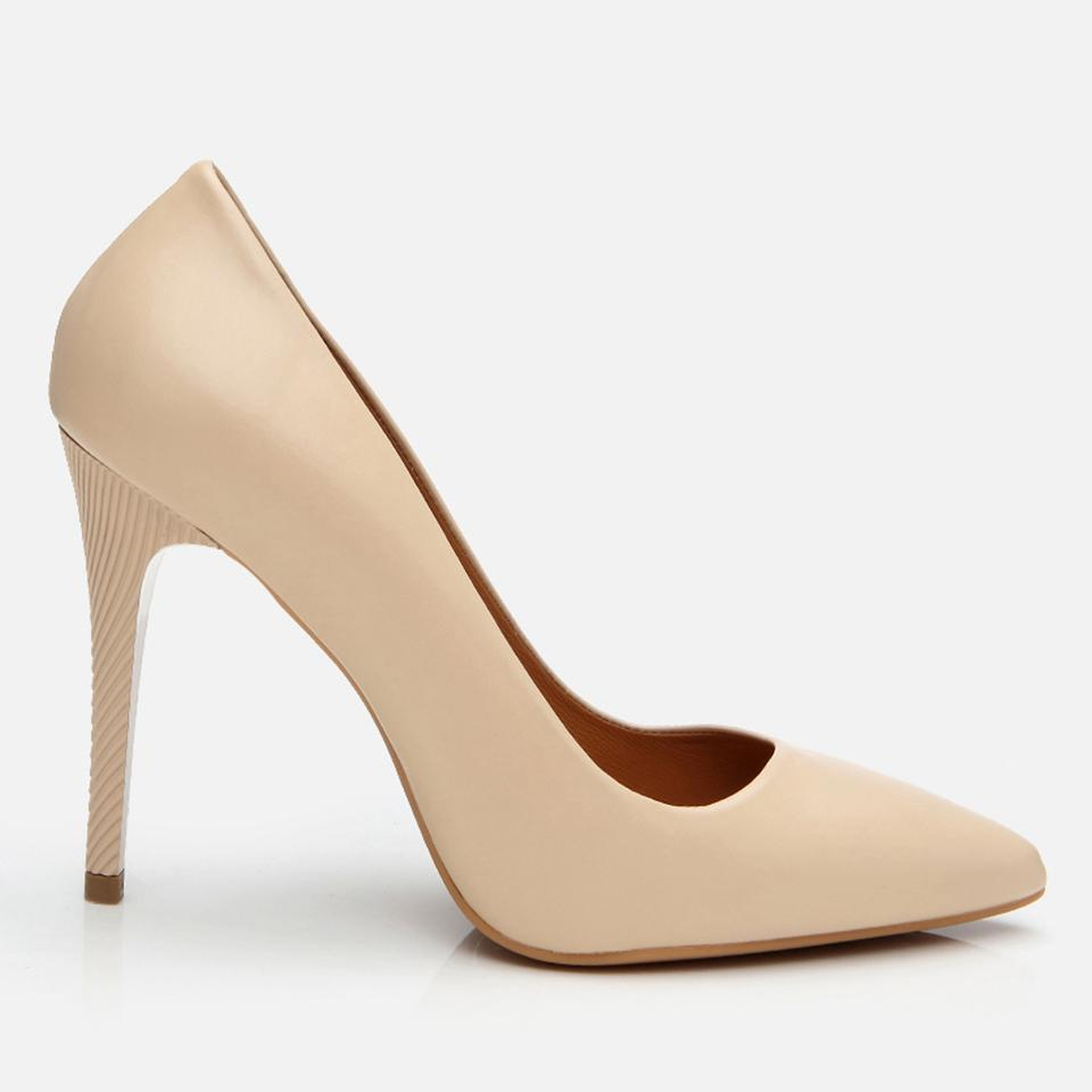 Kadın Deri Bej Yüksek Topuklu Stiletto