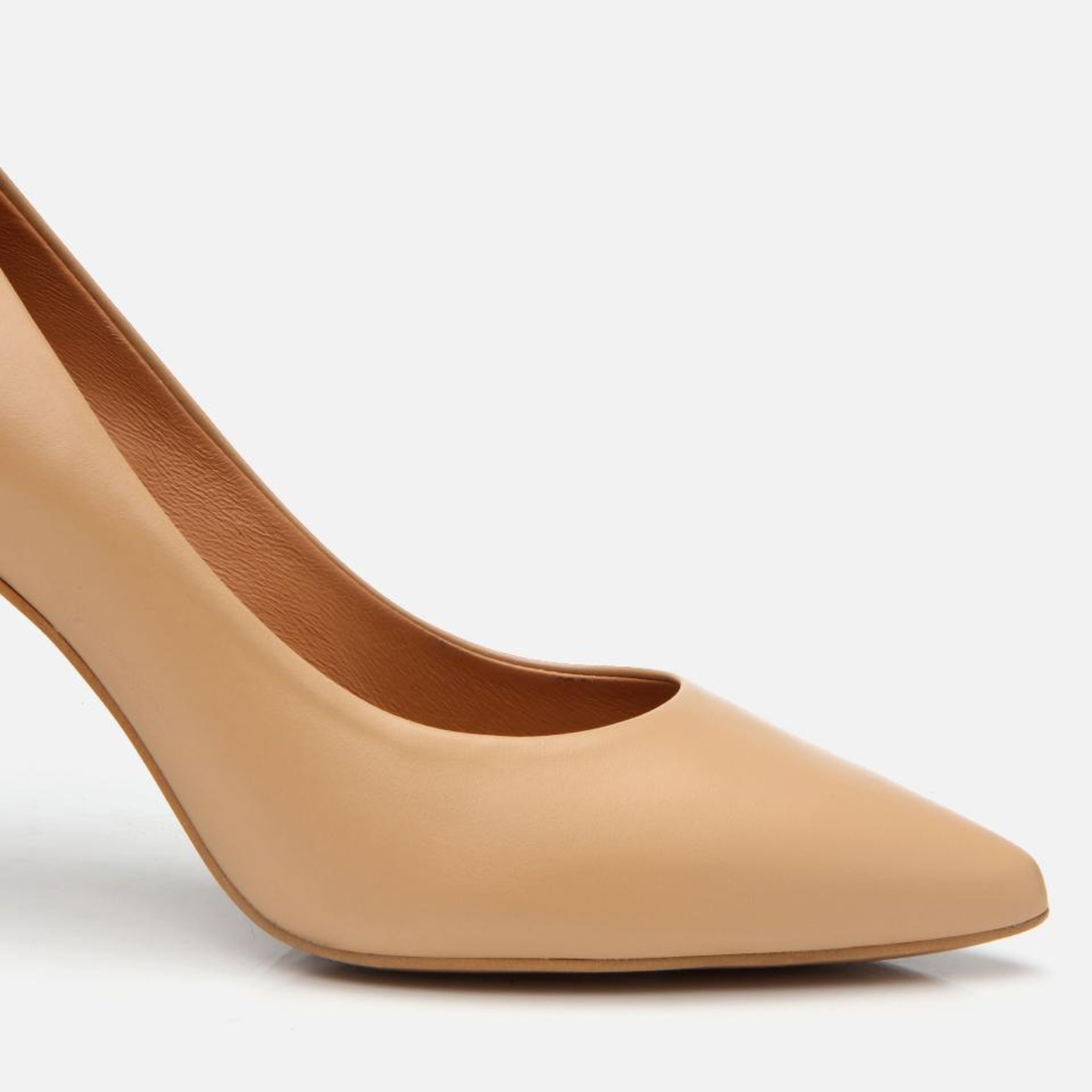 Kadın Deri Bej Yüksek Topuklu Stiletto