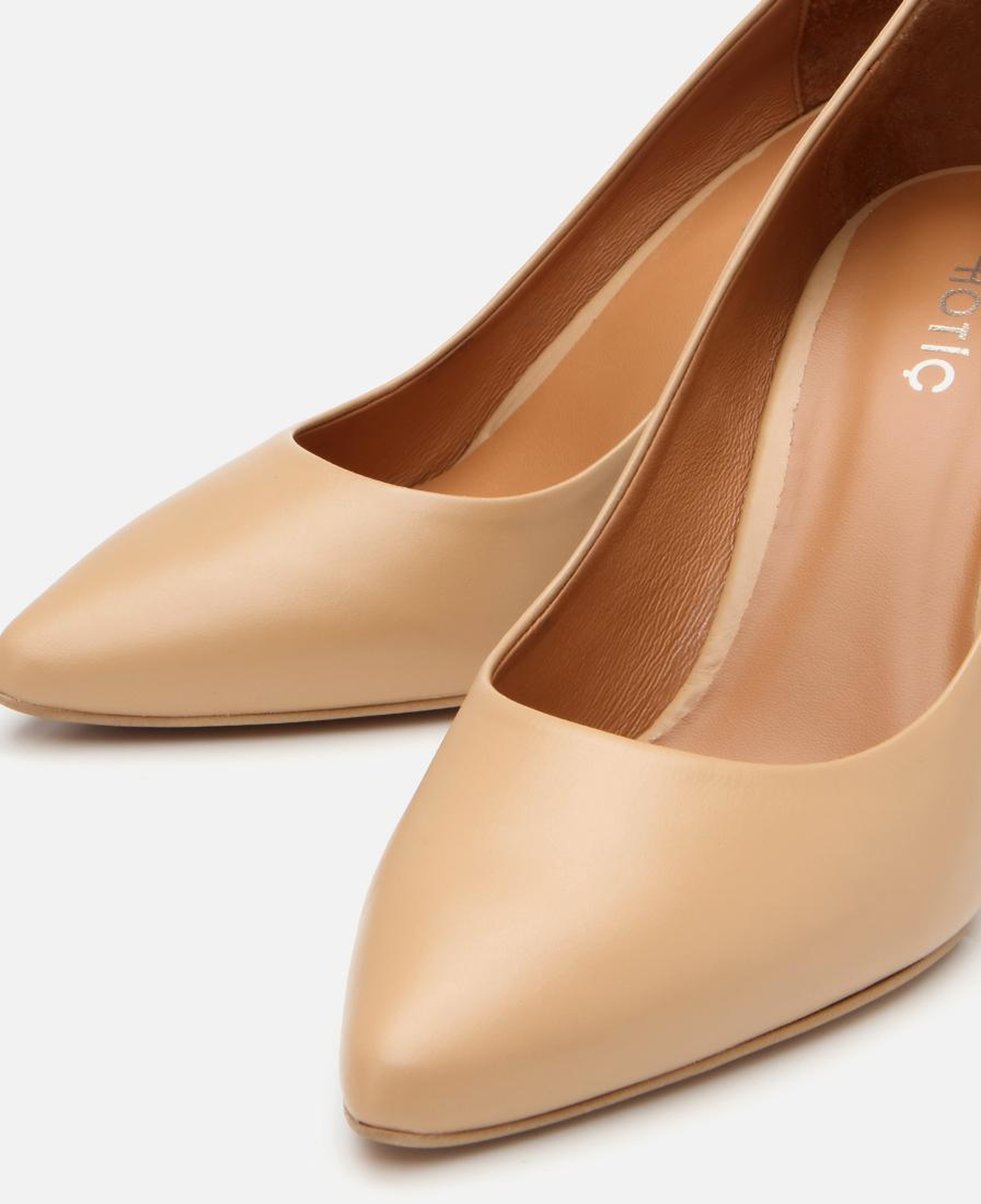 Kadın Deri Bej Yüksek Topuklu Stiletto
