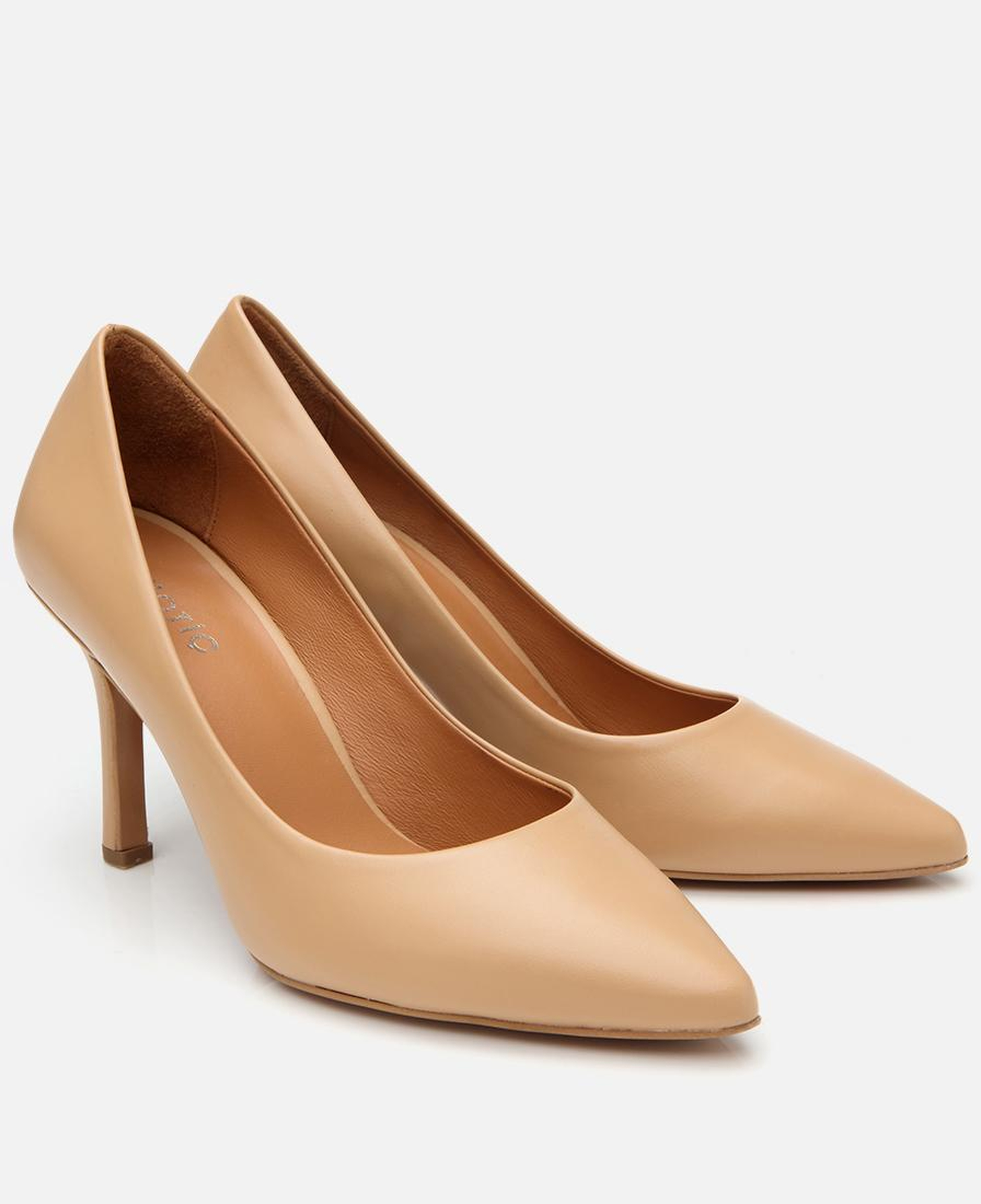 Kadın Deri Bej Yüksek Topuklu Stiletto