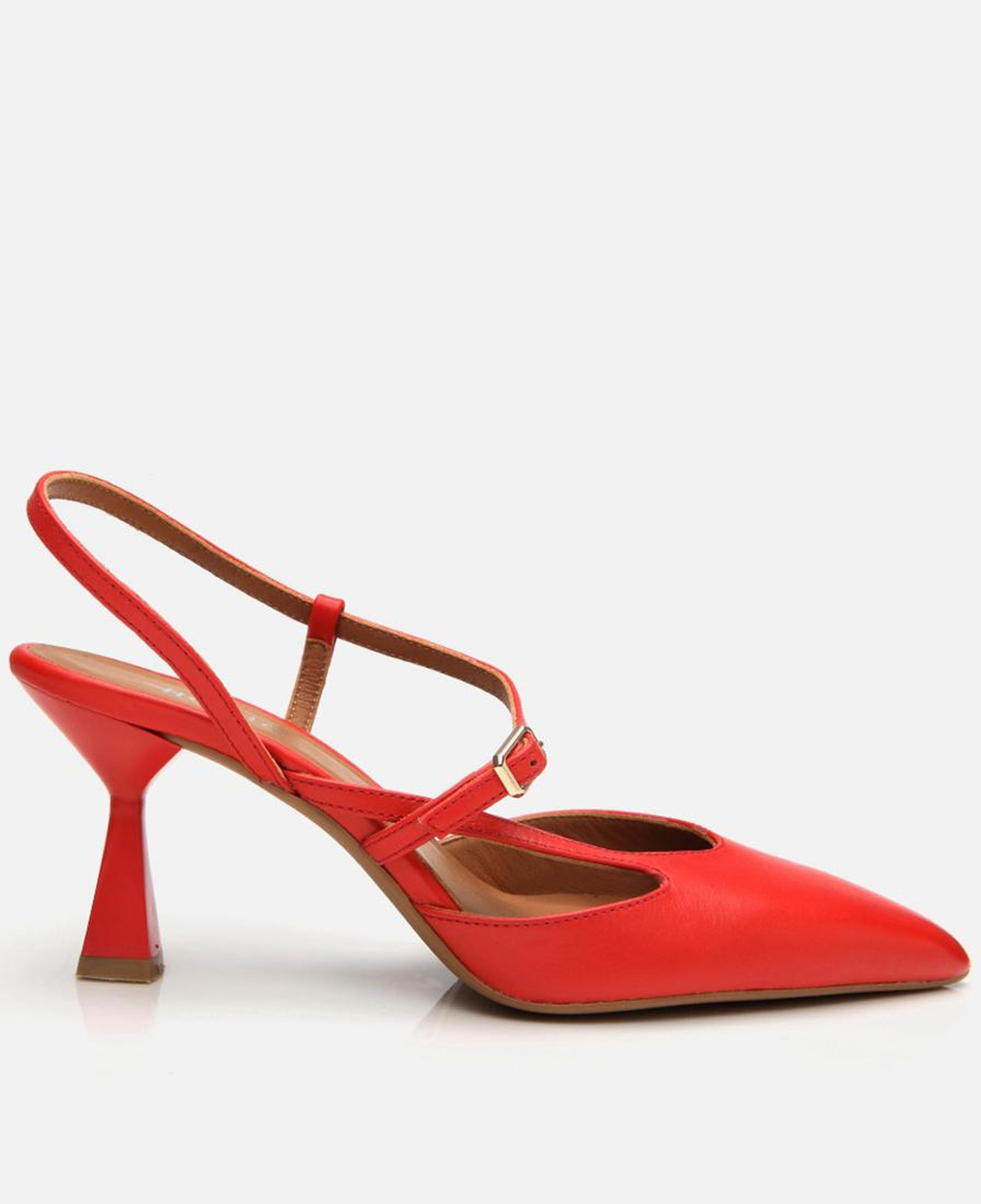 Kadın Deri Kırmızı İnce Topuklu Stiletto