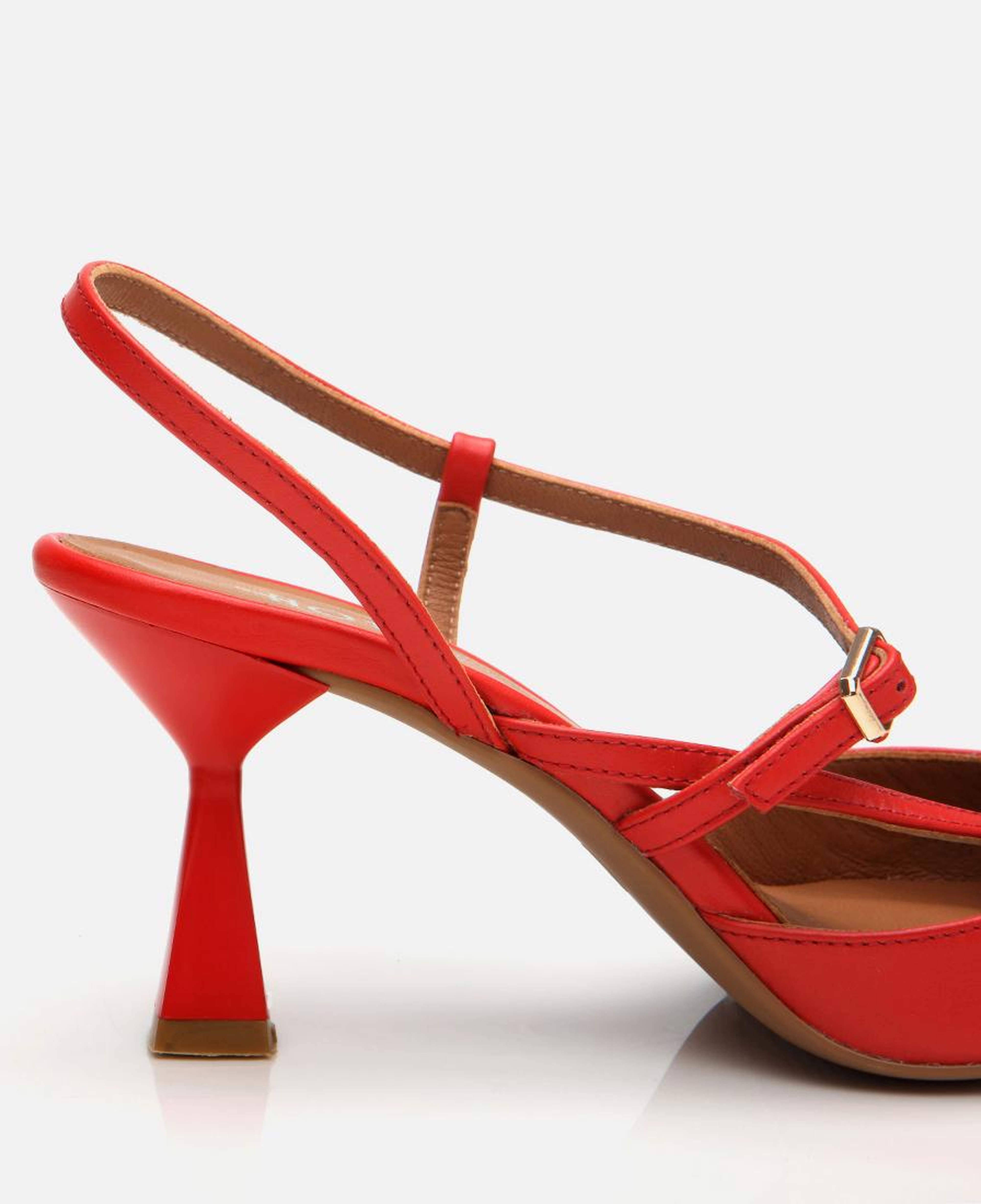 Kadın Deri Kırmızı İnce Topuklu Stiletto