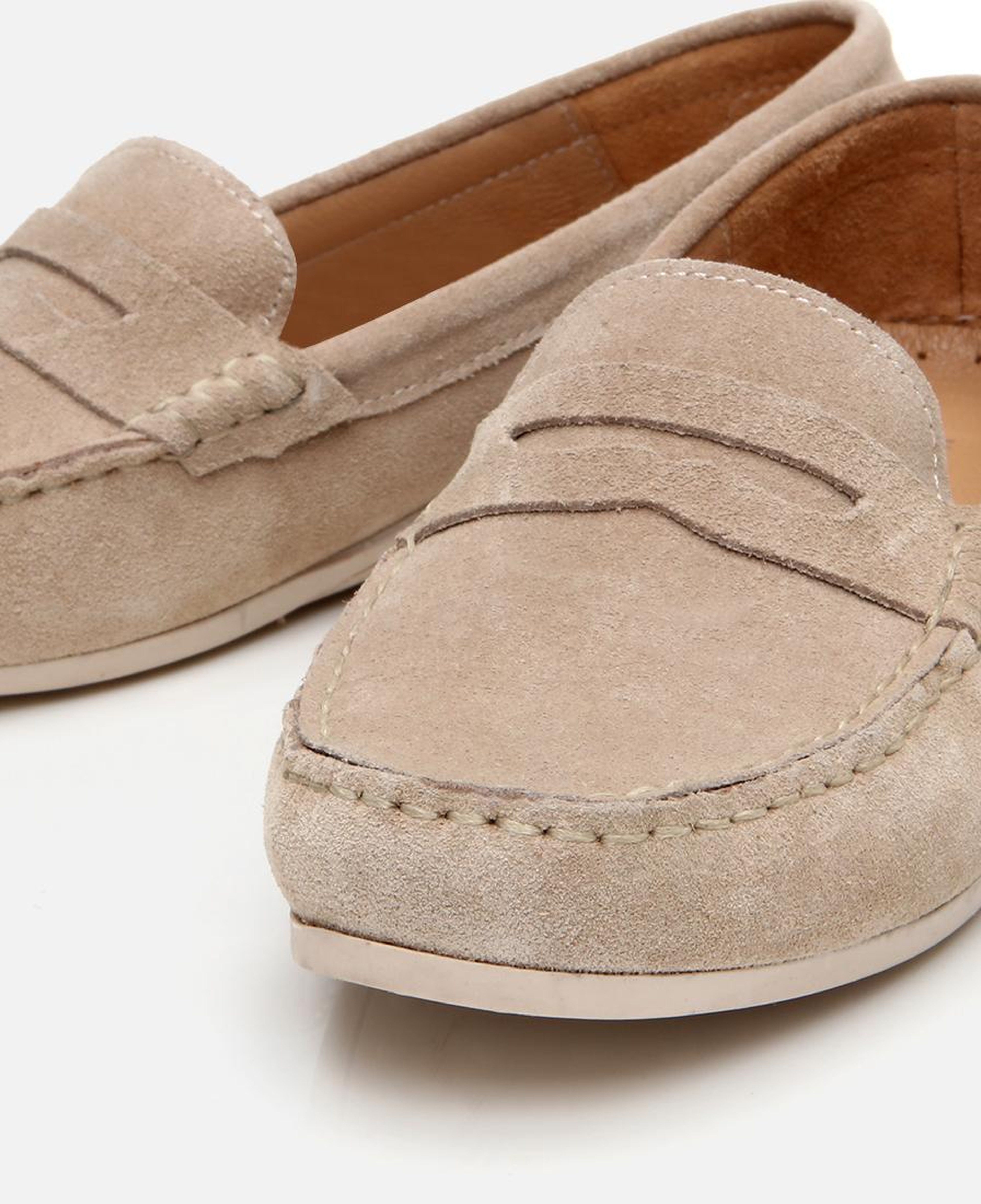 Kadın Süet Deri Bej Günlük Loafer