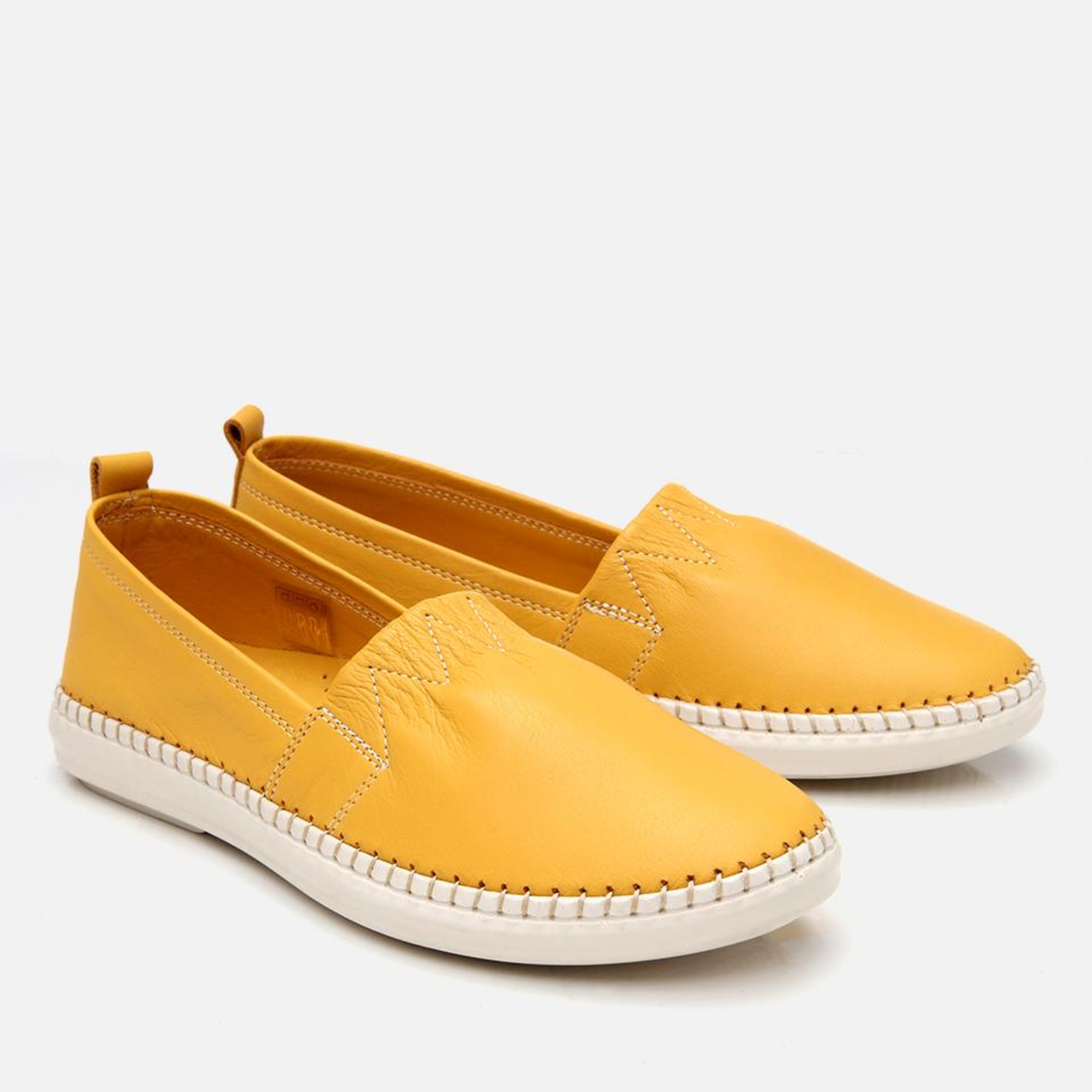 Kadın Deri Sarı Ultra Esnek Tabanlı Comfort Ayakkabı