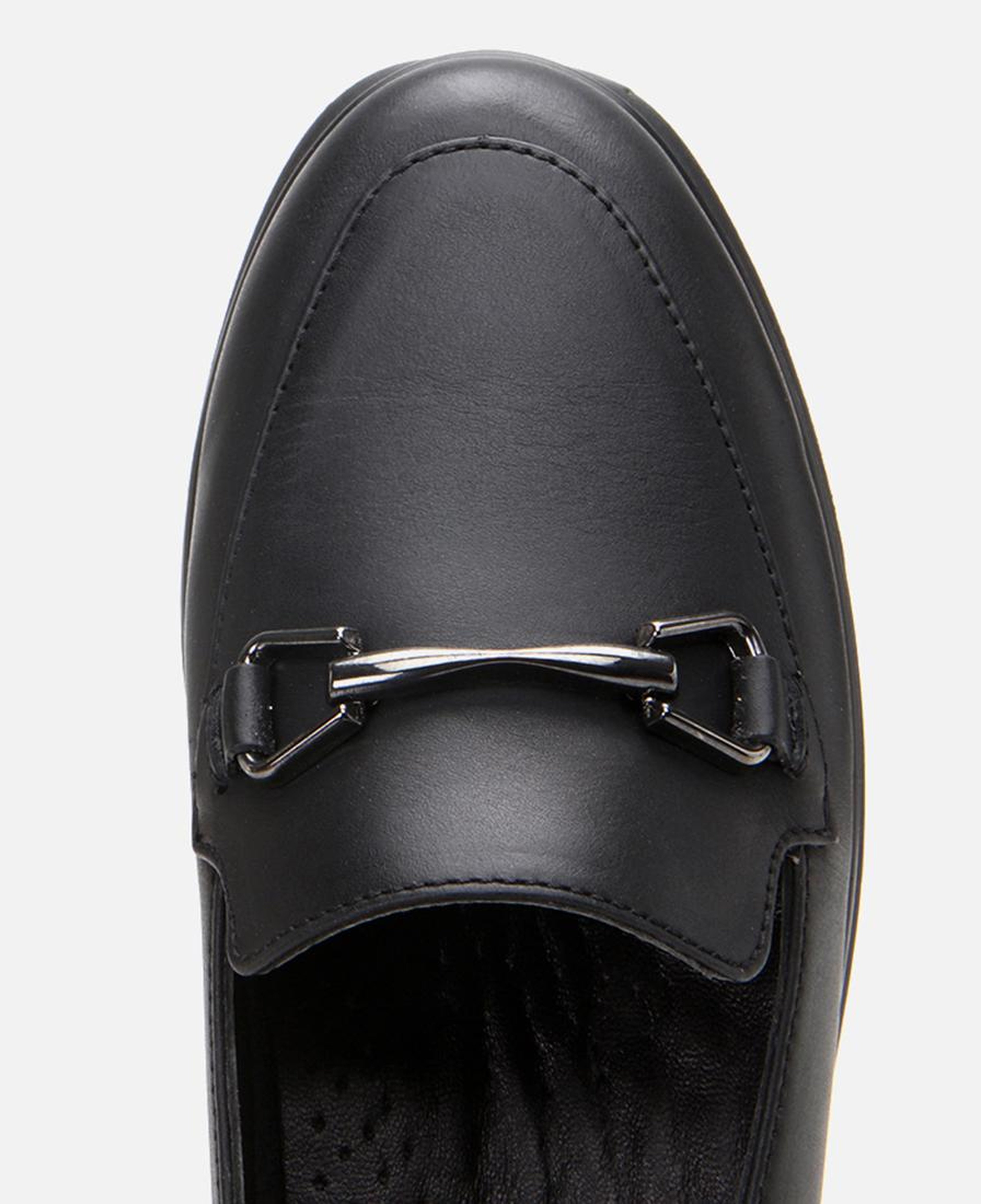 Kadın Deri Siyah Tokalı Günlük Loafer