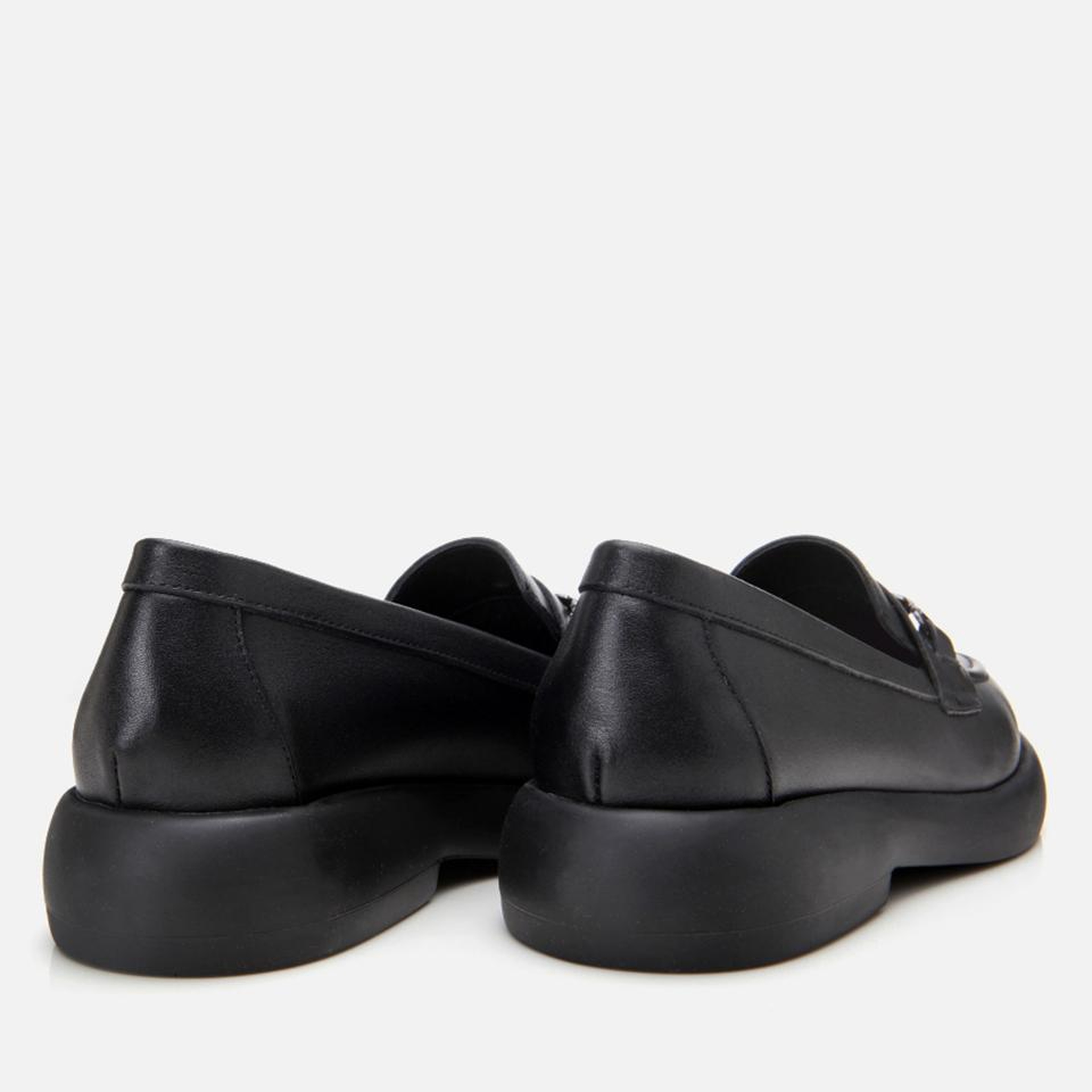 Kadın Deri Siyah Tokalı Şık Klasik Loafer