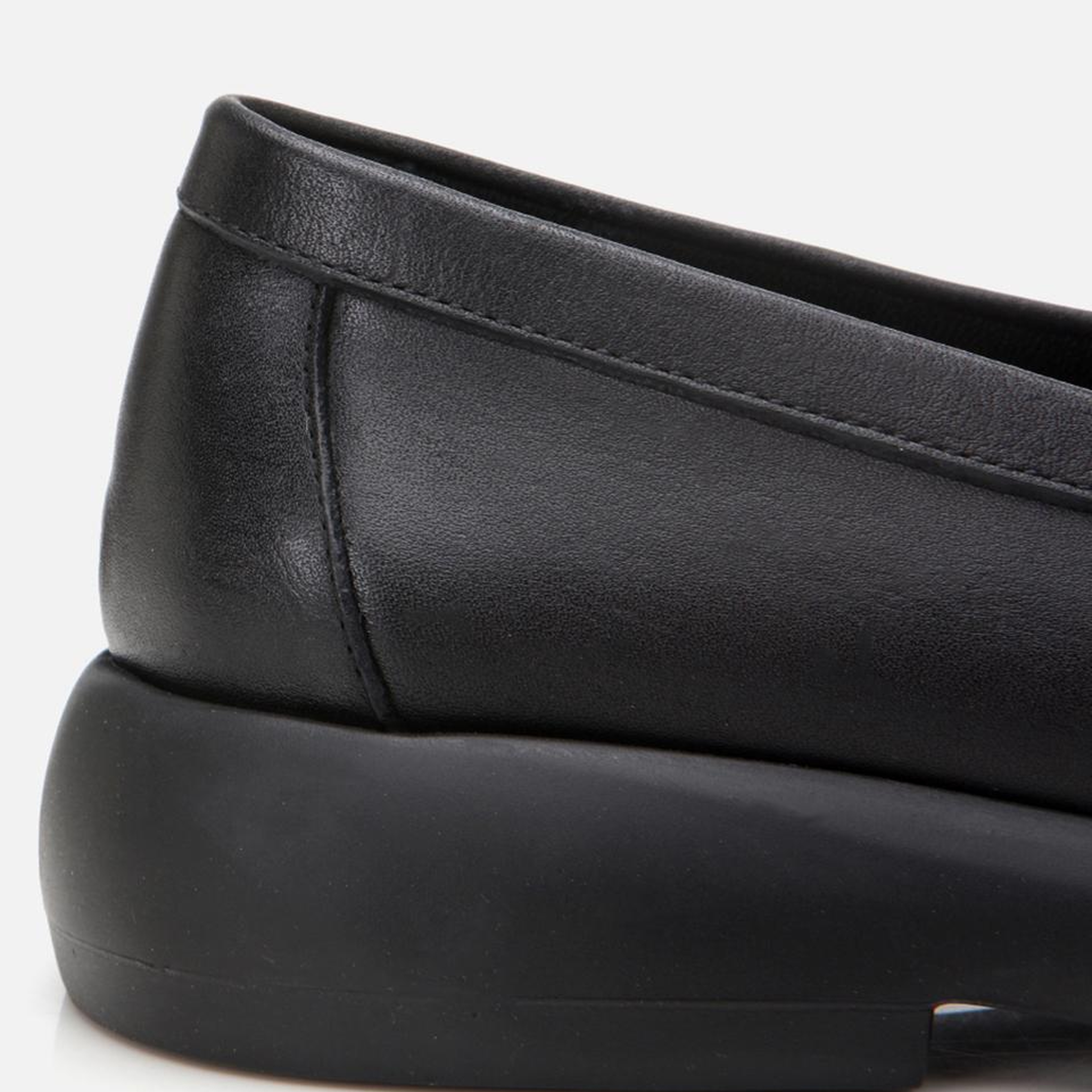 Kadın Deri Siyah Tokalı Şık Klasik Loafer