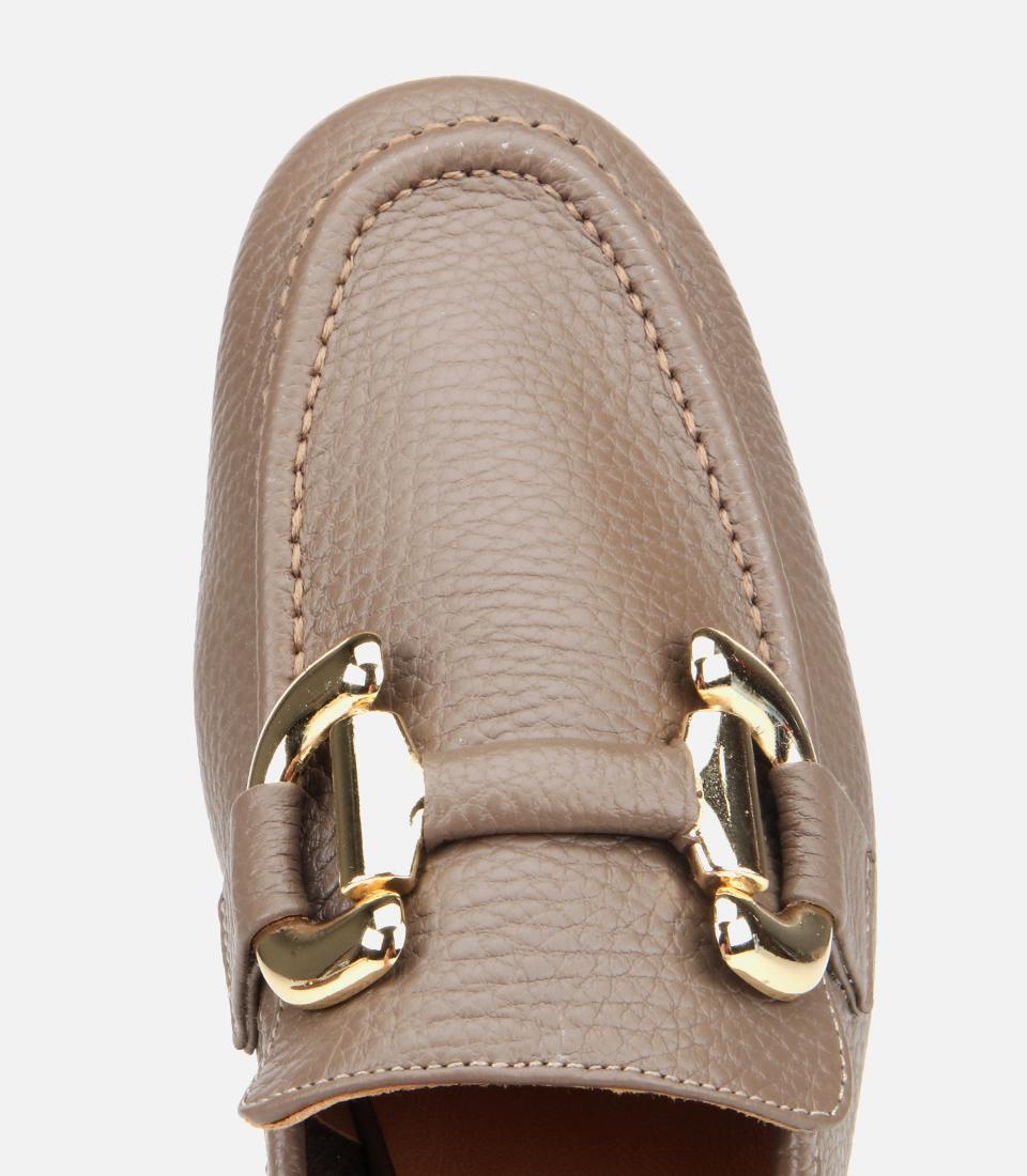 Kadın Deri Vizon Tokalı Klasik Loafer