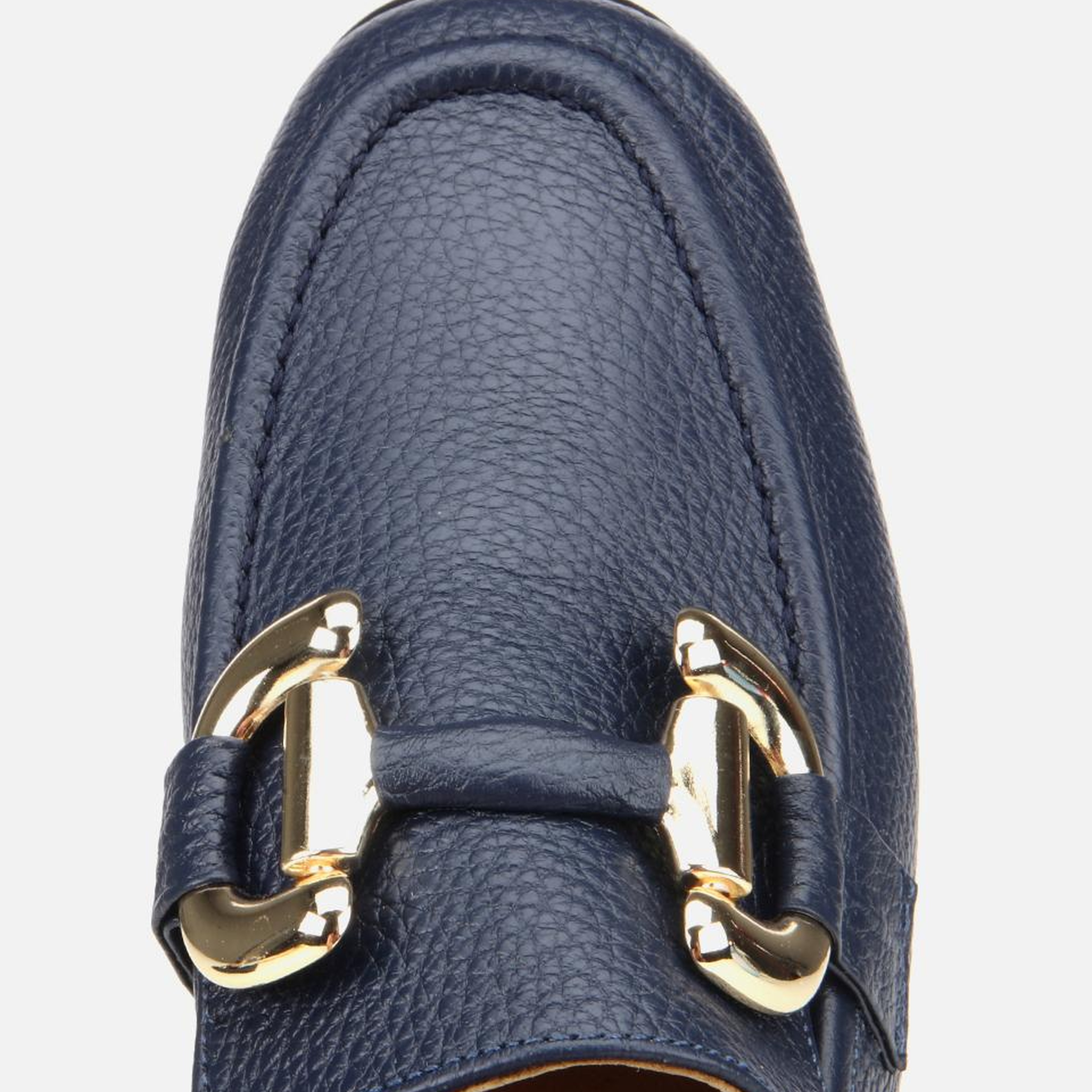 Kadın Deri Lacivert Tokalı Klasik Loafer