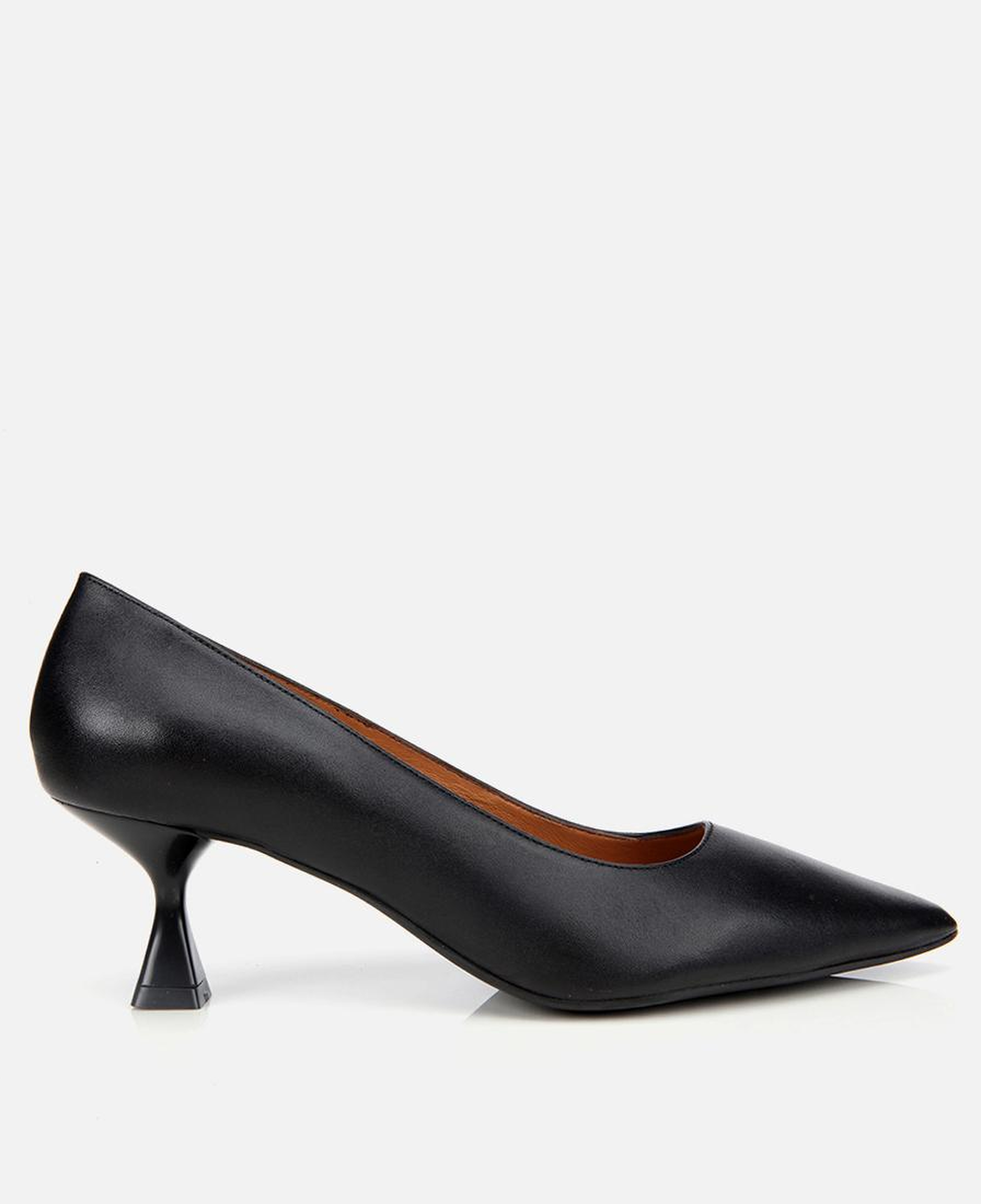 Kadın Deri Siyah Esnek Tabanlı İnce Topuklu Stiletto