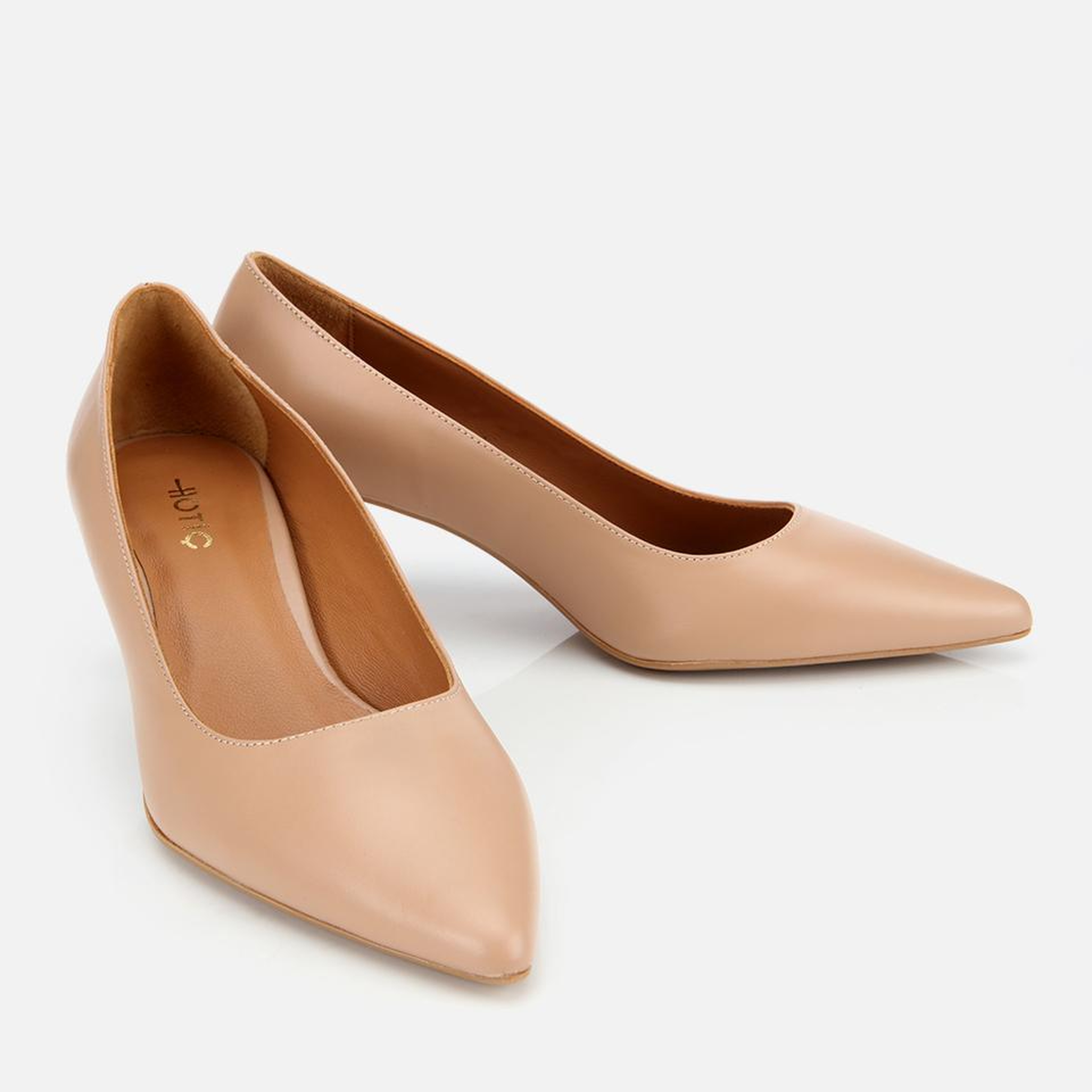 Kadın Deri Bej Esnek Tabanlı İnce Topuklu Stiletto