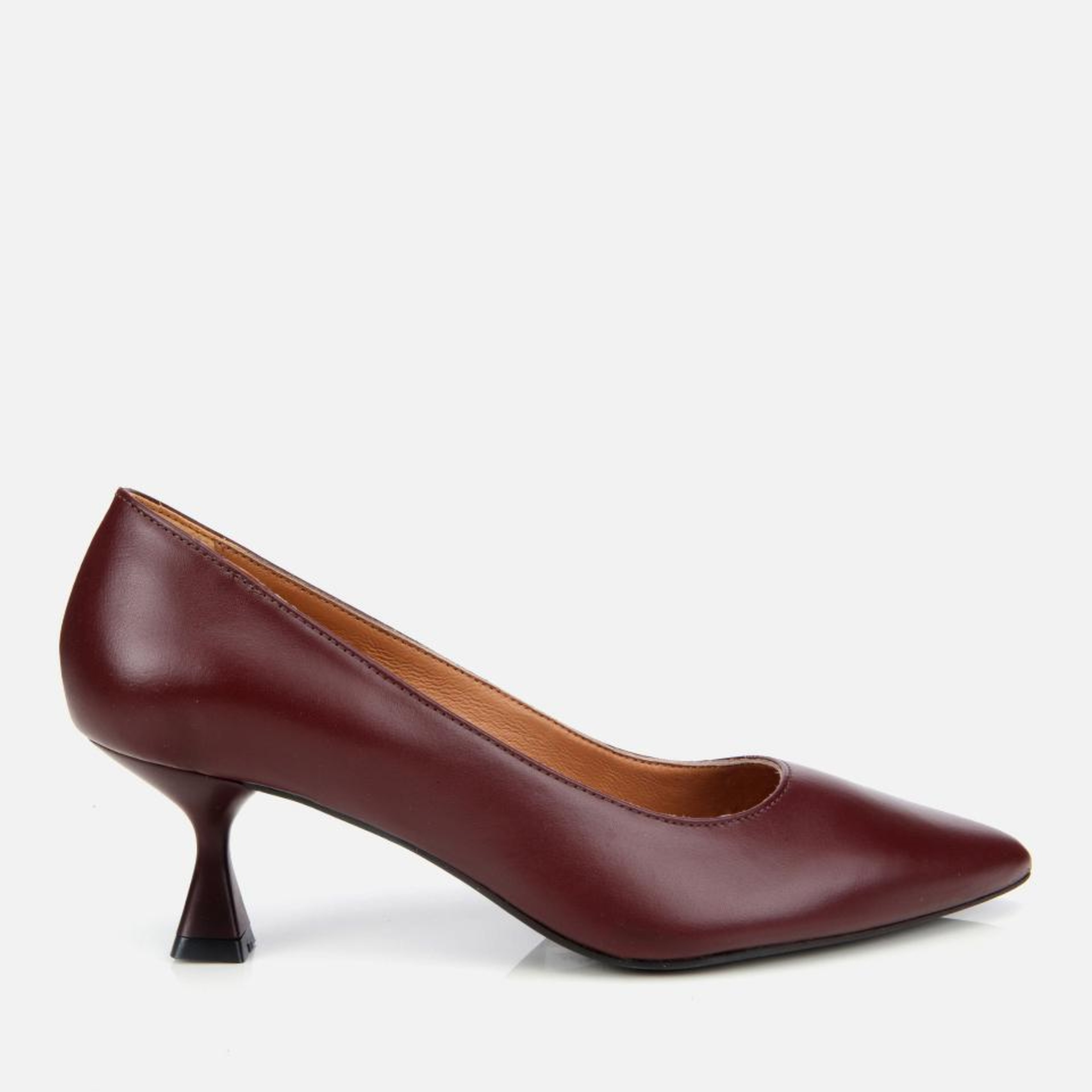 Kadın Deri Bordo Esnek Tabanlı İnce Topuklu Stiletto
