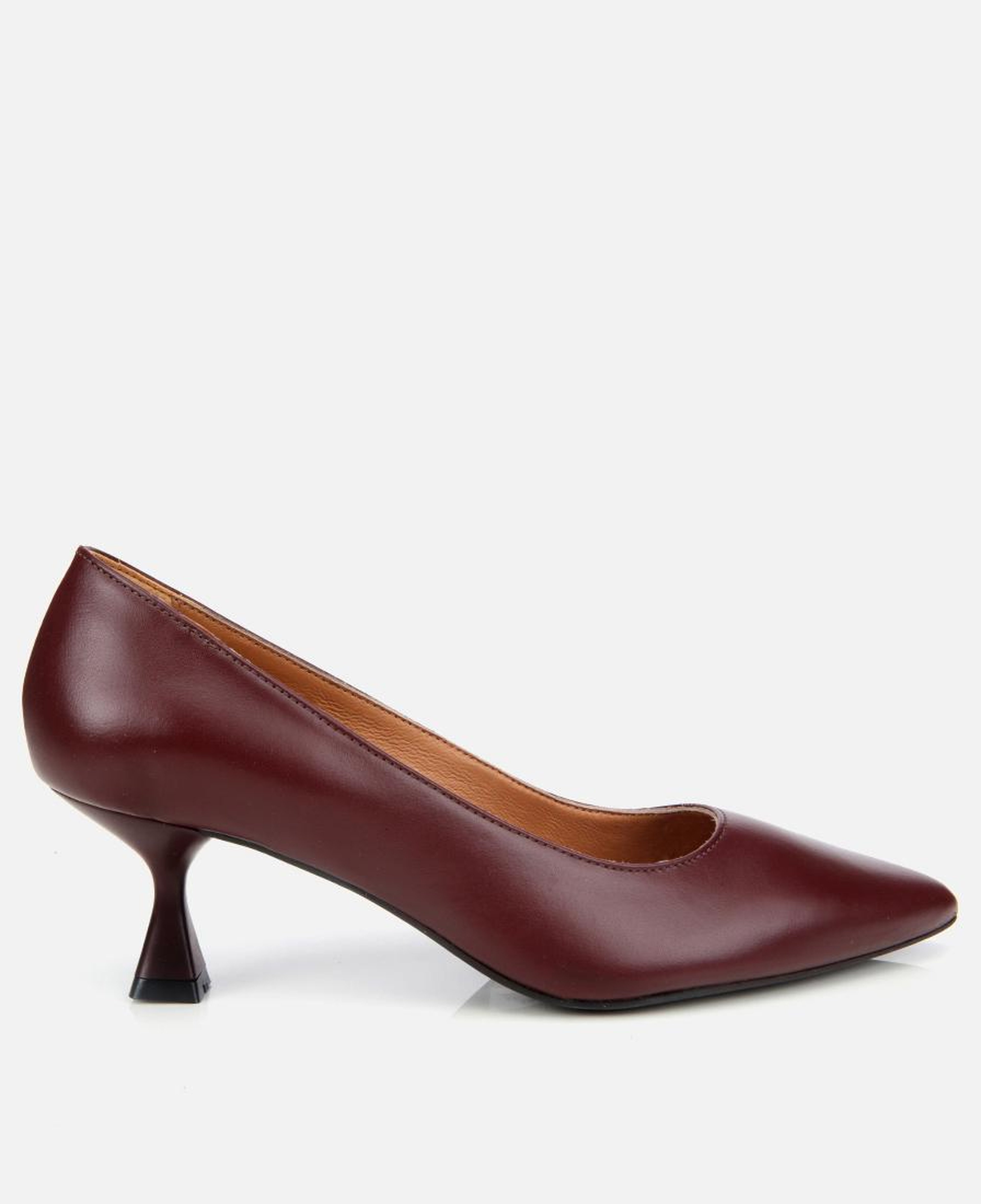 Kadın Deri Bordo Esnek Tabanlı İnce Topuklu Stiletto
