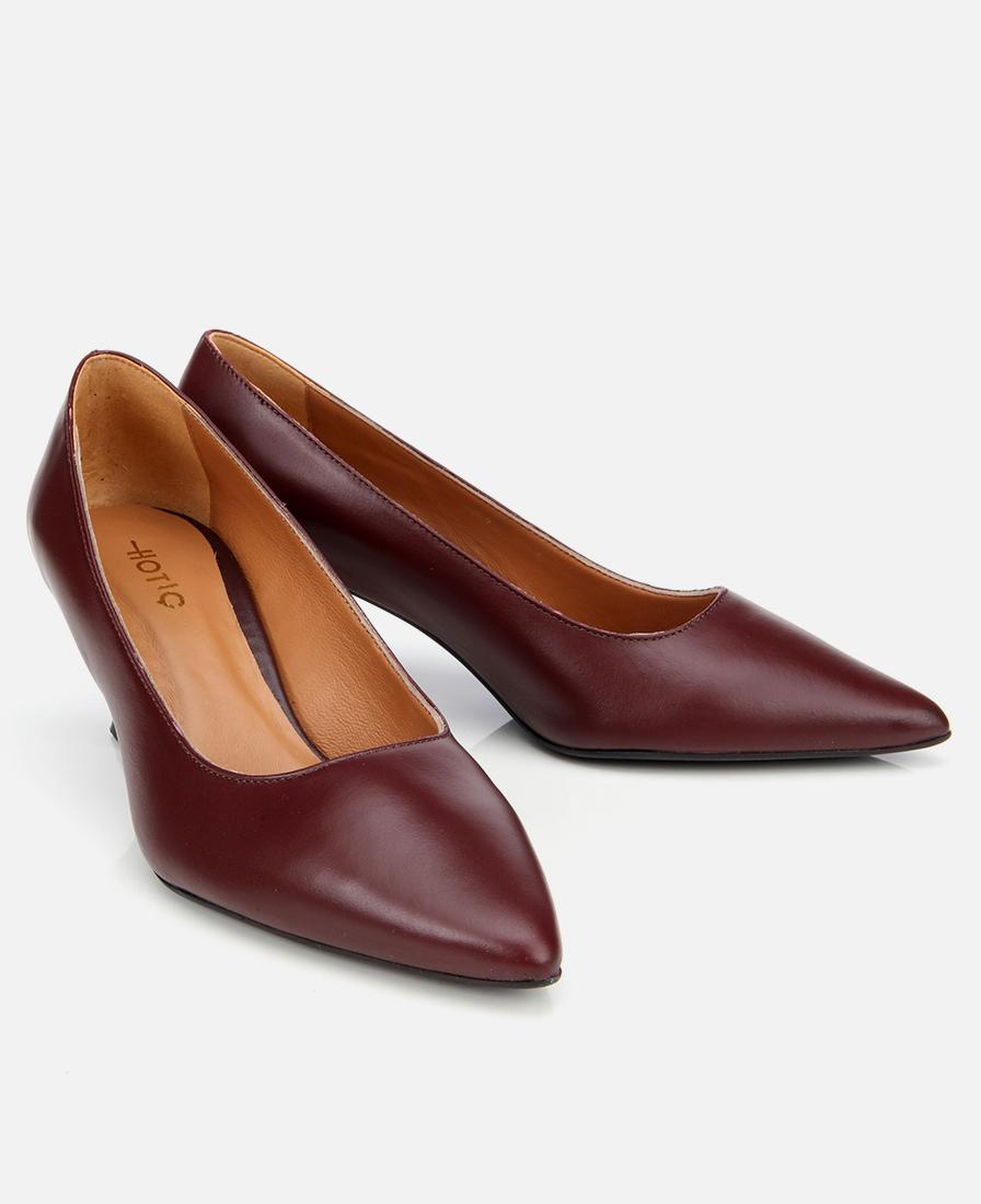 Kadın Deri Bordo Esnek Tabanlı İnce Topuklu Stiletto