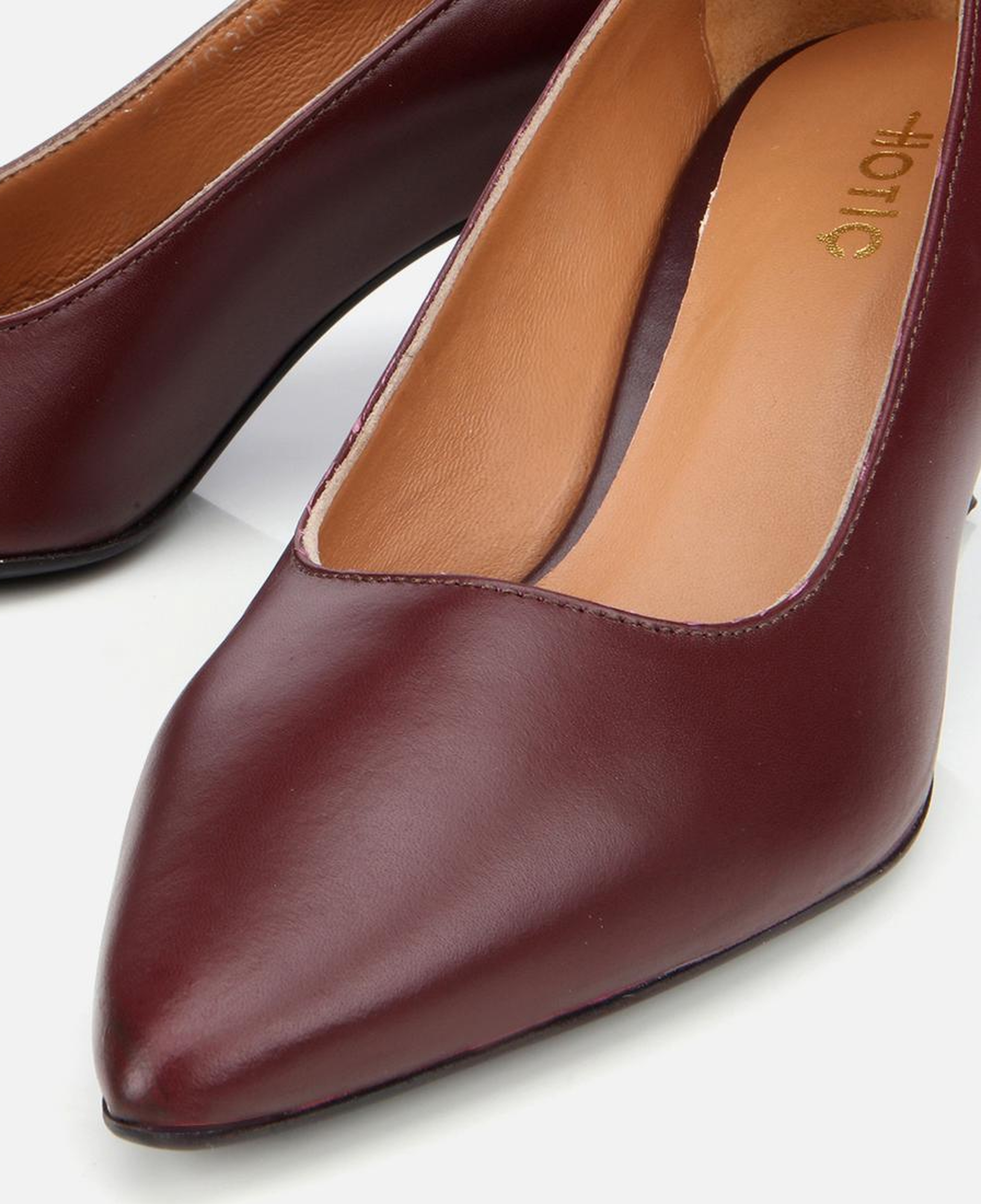 Kadın Deri Bordo Esnek Tabanlı İnce Topuklu Stiletto