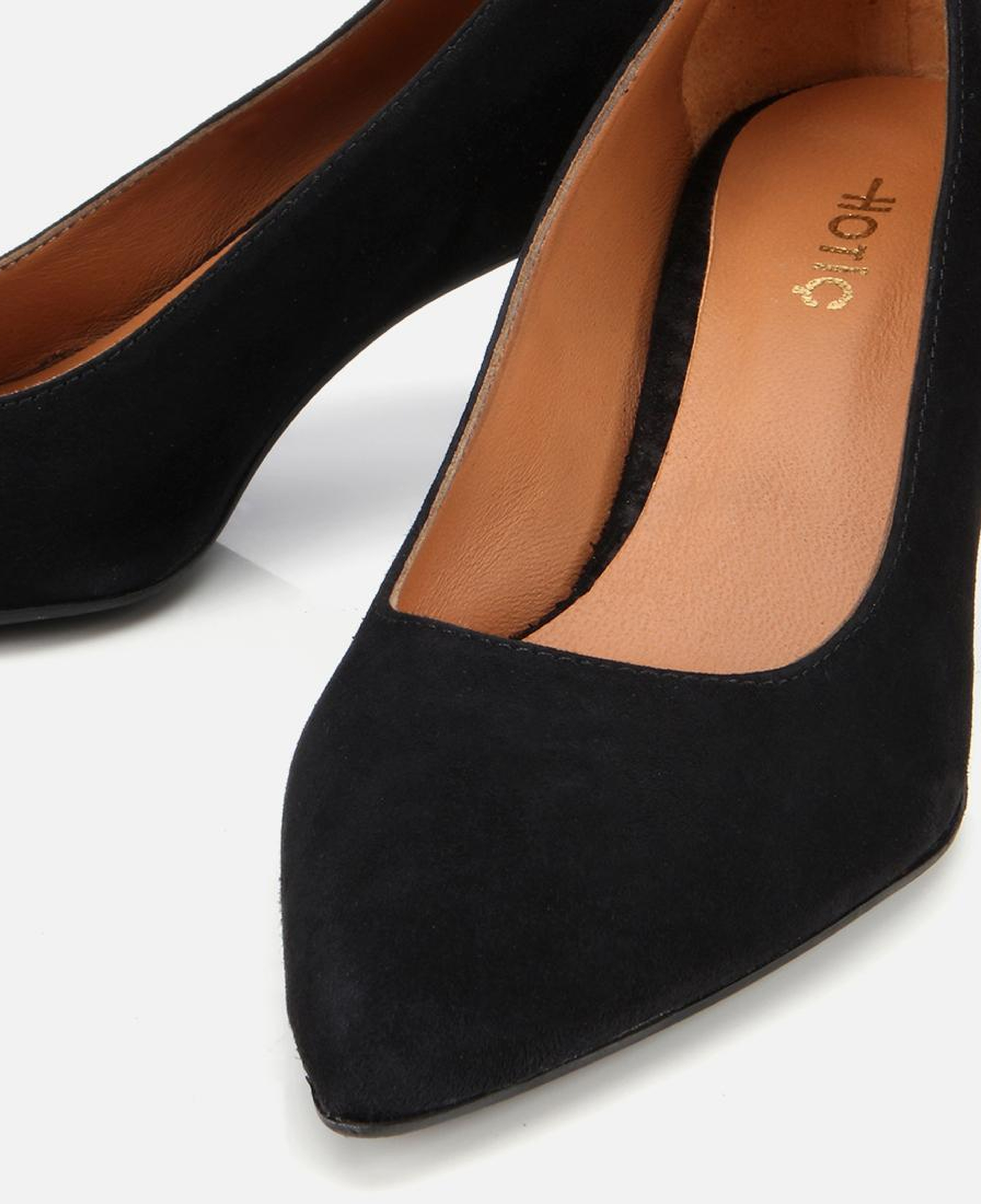 Kadın Süet Deri Siyah Esnek Tabanlı İnce Topuklu Stiletto