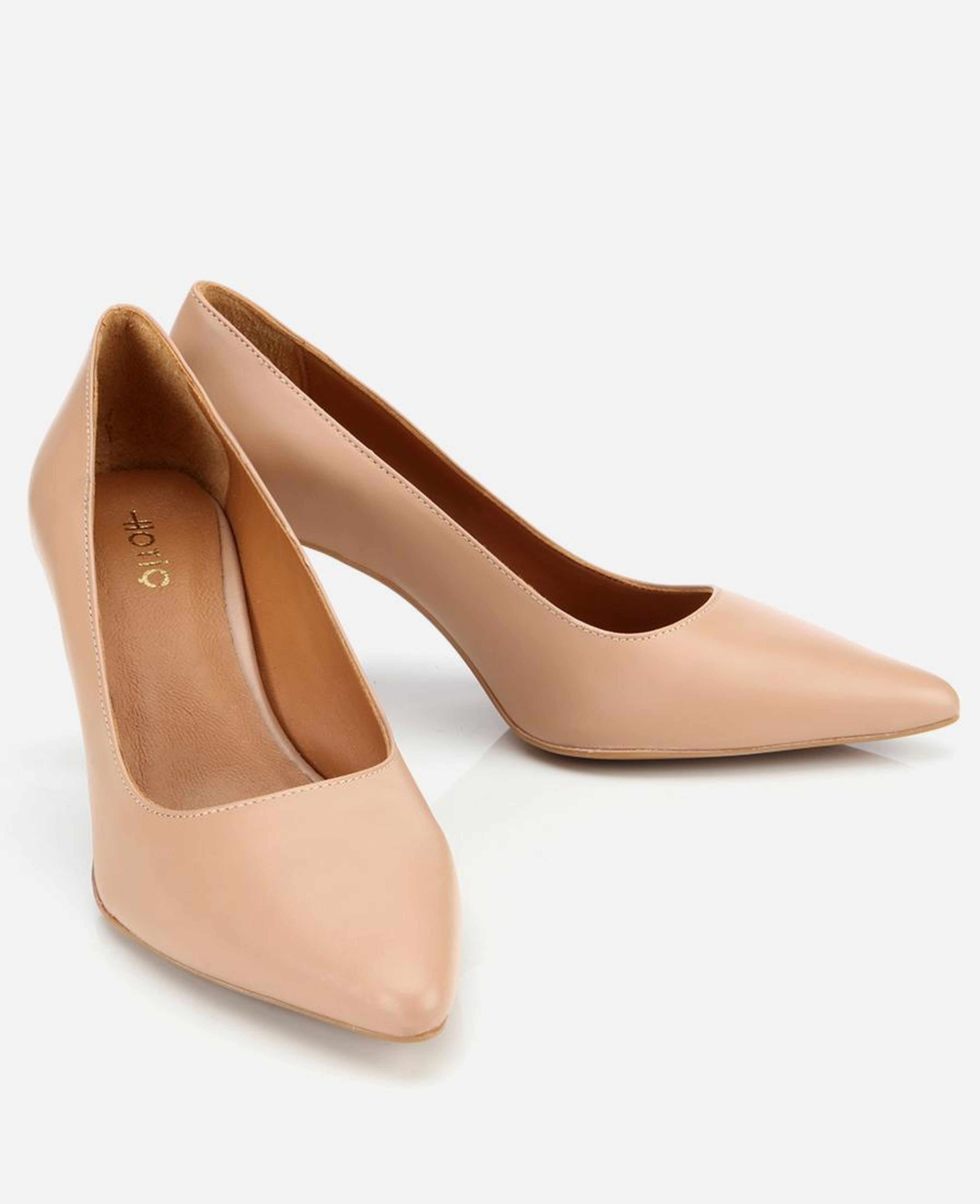 Kadın Deri Bej Esnek Tabanlı İnce Topuklu Stiletto