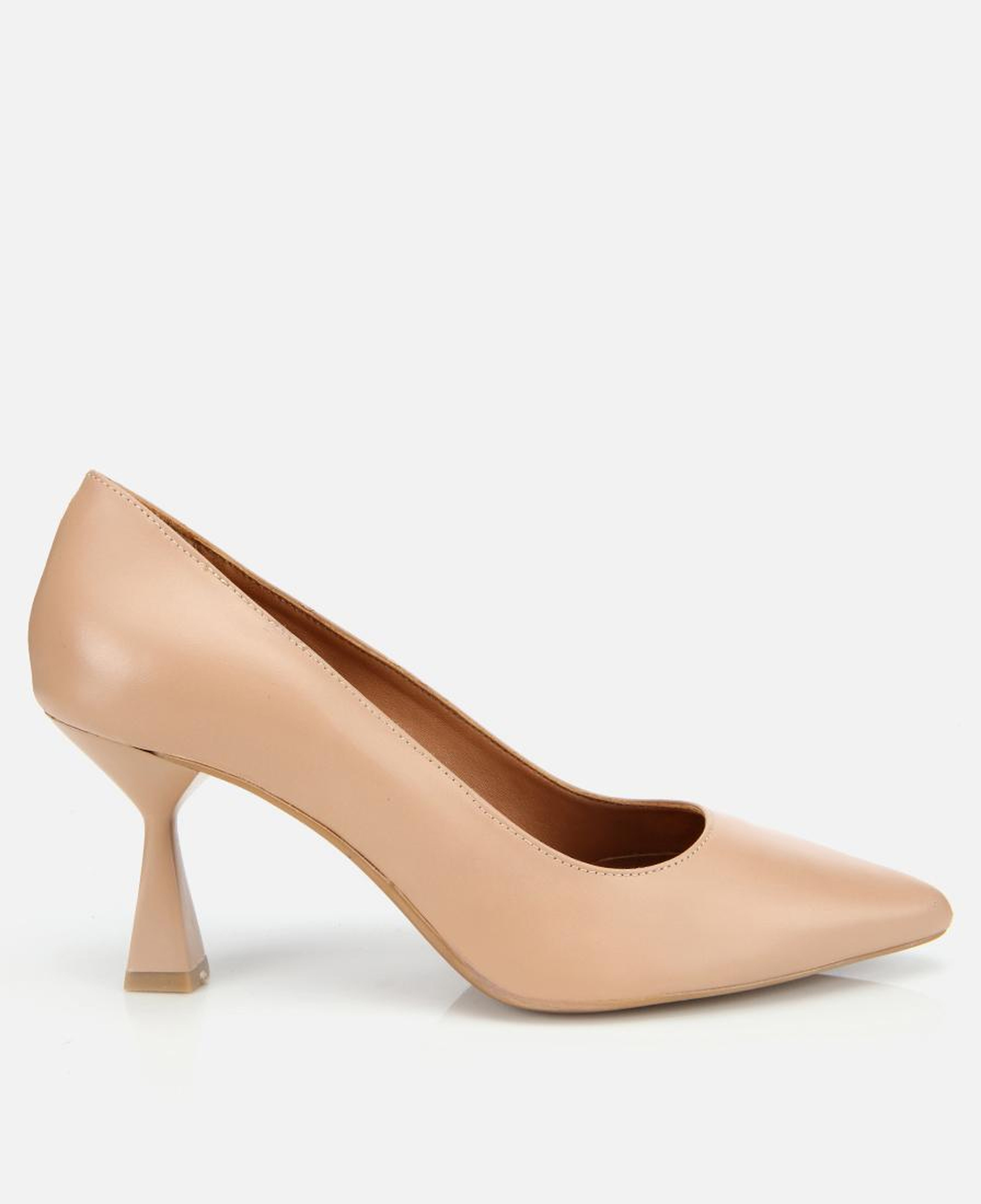 Kadın Deri Bej Esnek Tabanlı İnce Topuklu Stiletto