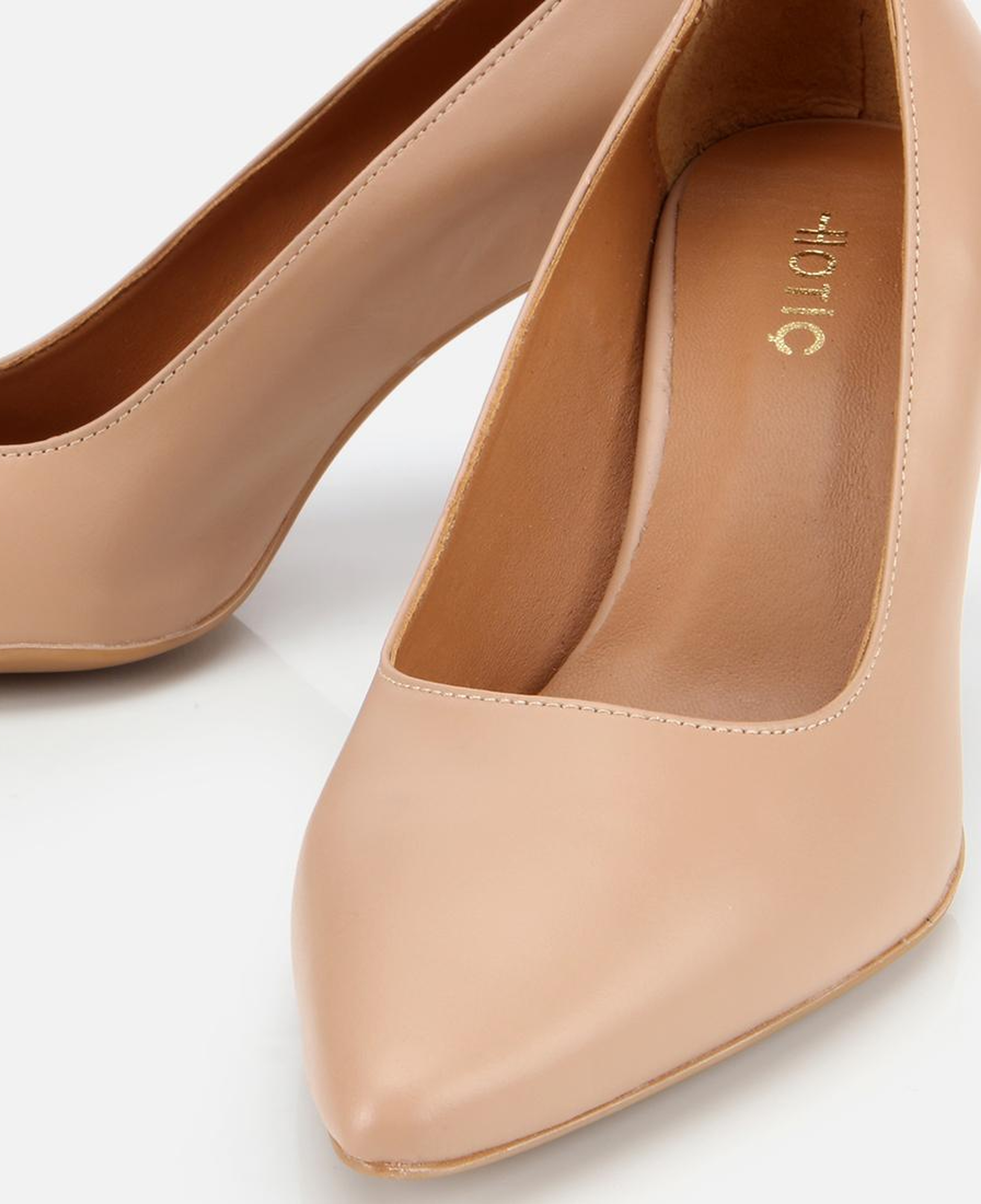 Kadın Deri Bej Esnek Tabanlı İnce Topuklu Stiletto