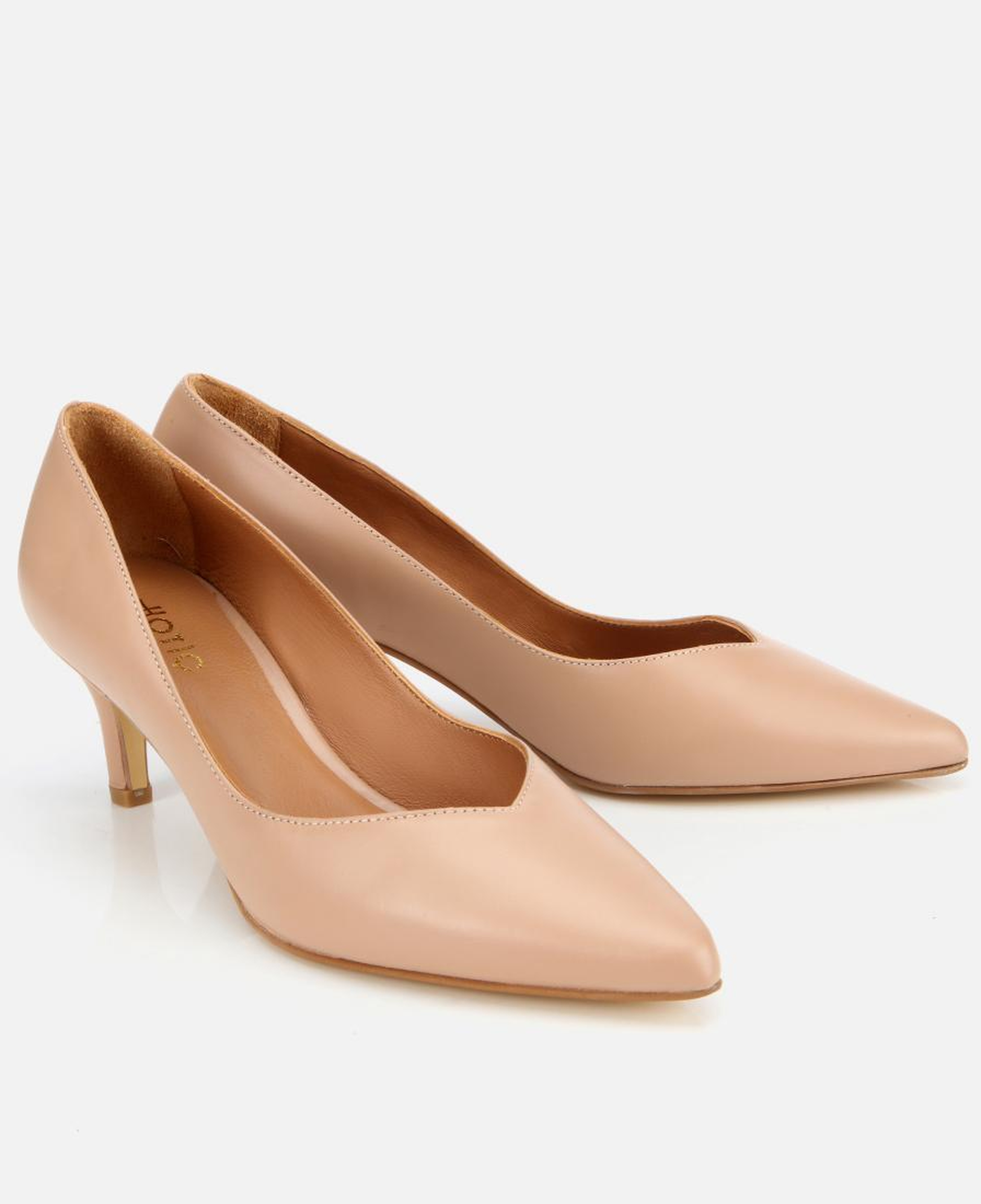 Kadın Deri Bej İnce Topuklu Stiletto