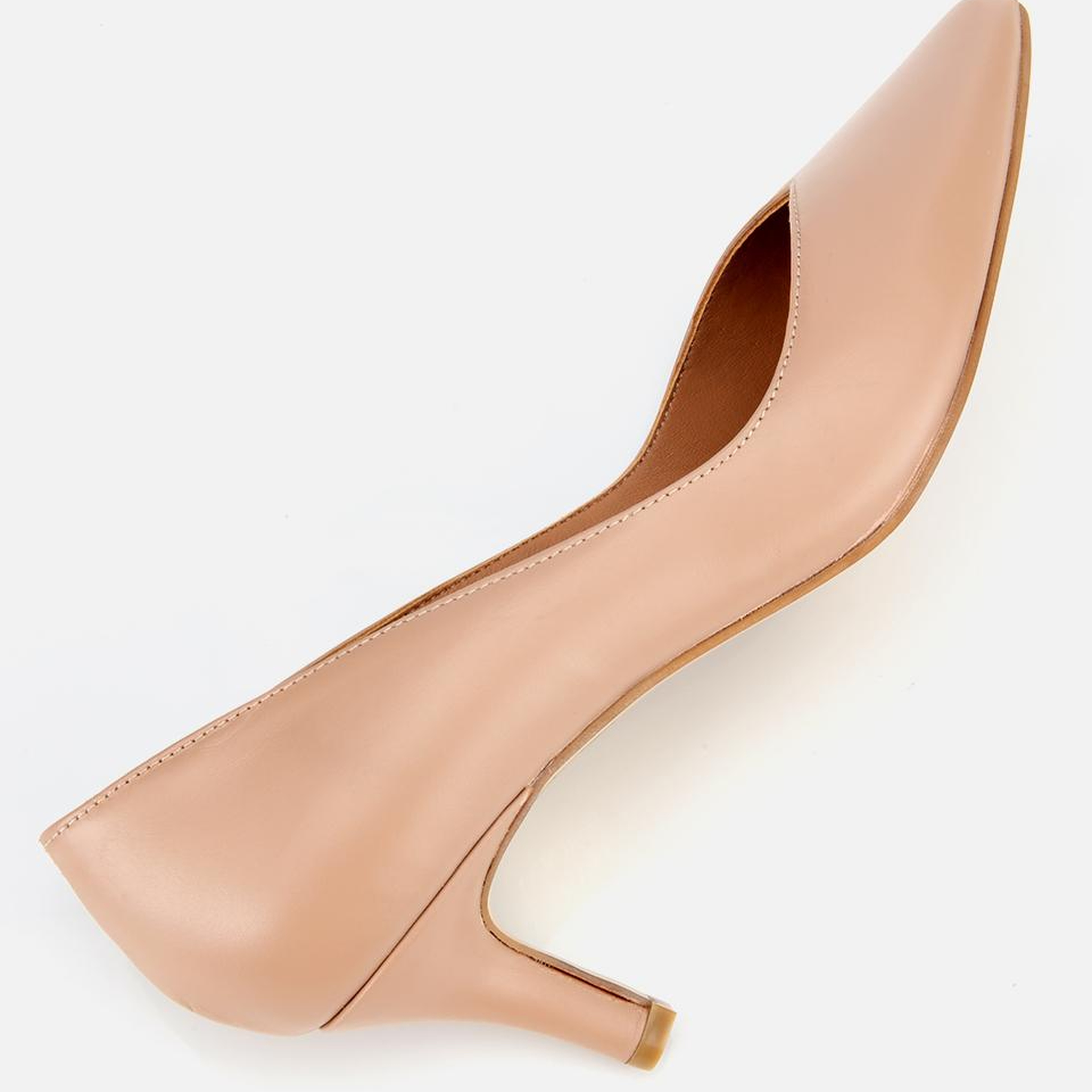 Kadın Deri Bej İnce Topuklu Stiletto