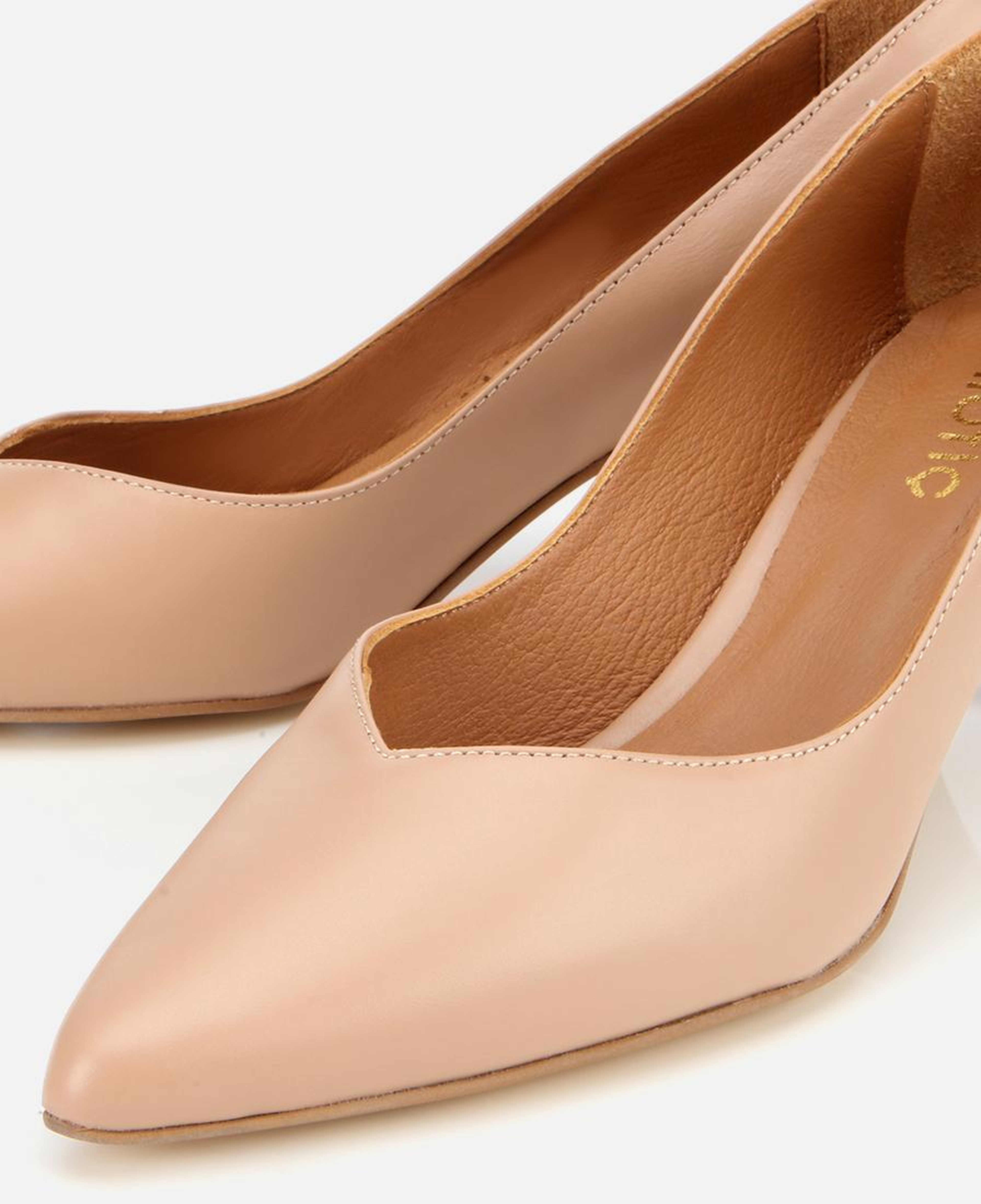 Kadın Deri Bej İnce Topuklu Stiletto