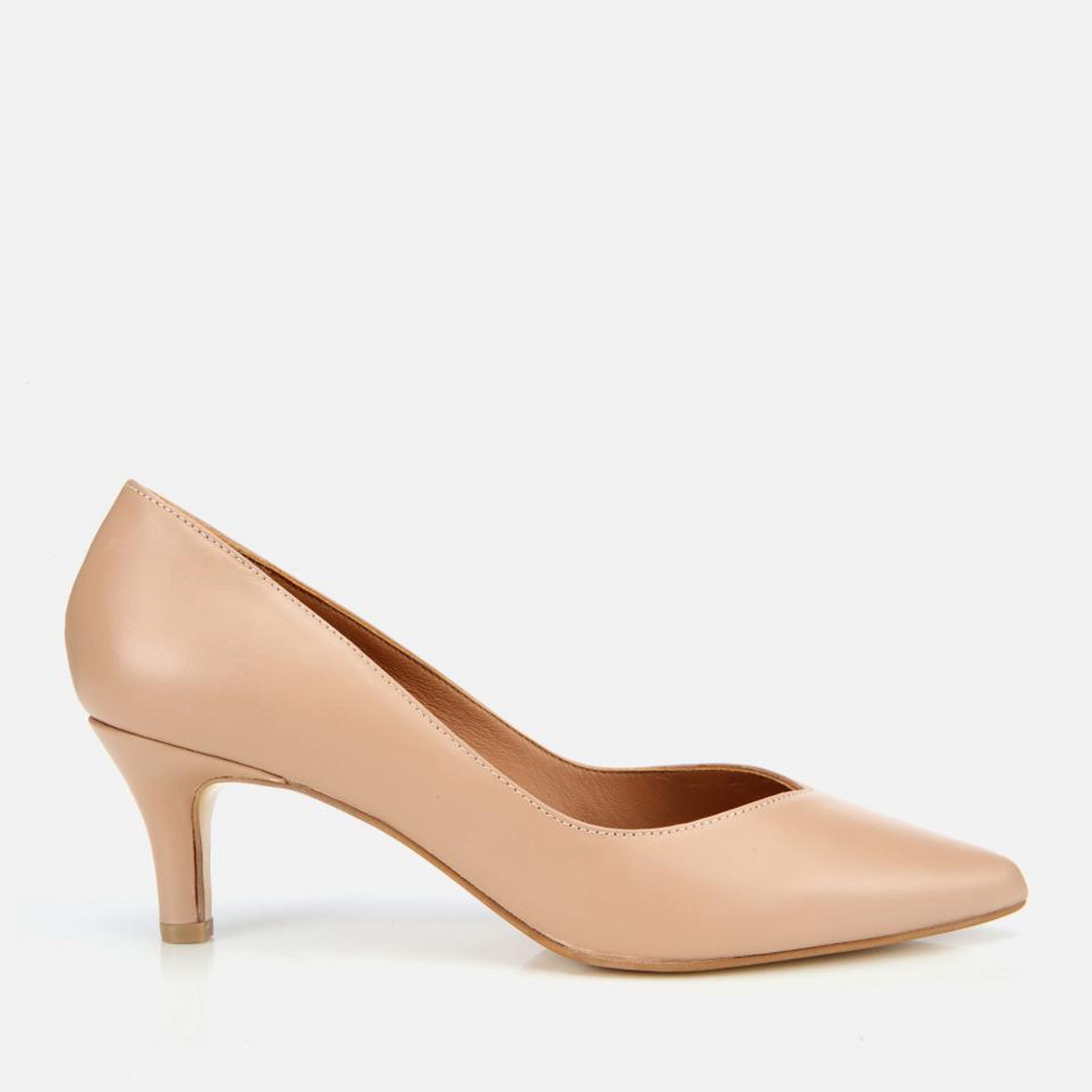 Kadın Deri Bej İnce Topuklu Stiletto