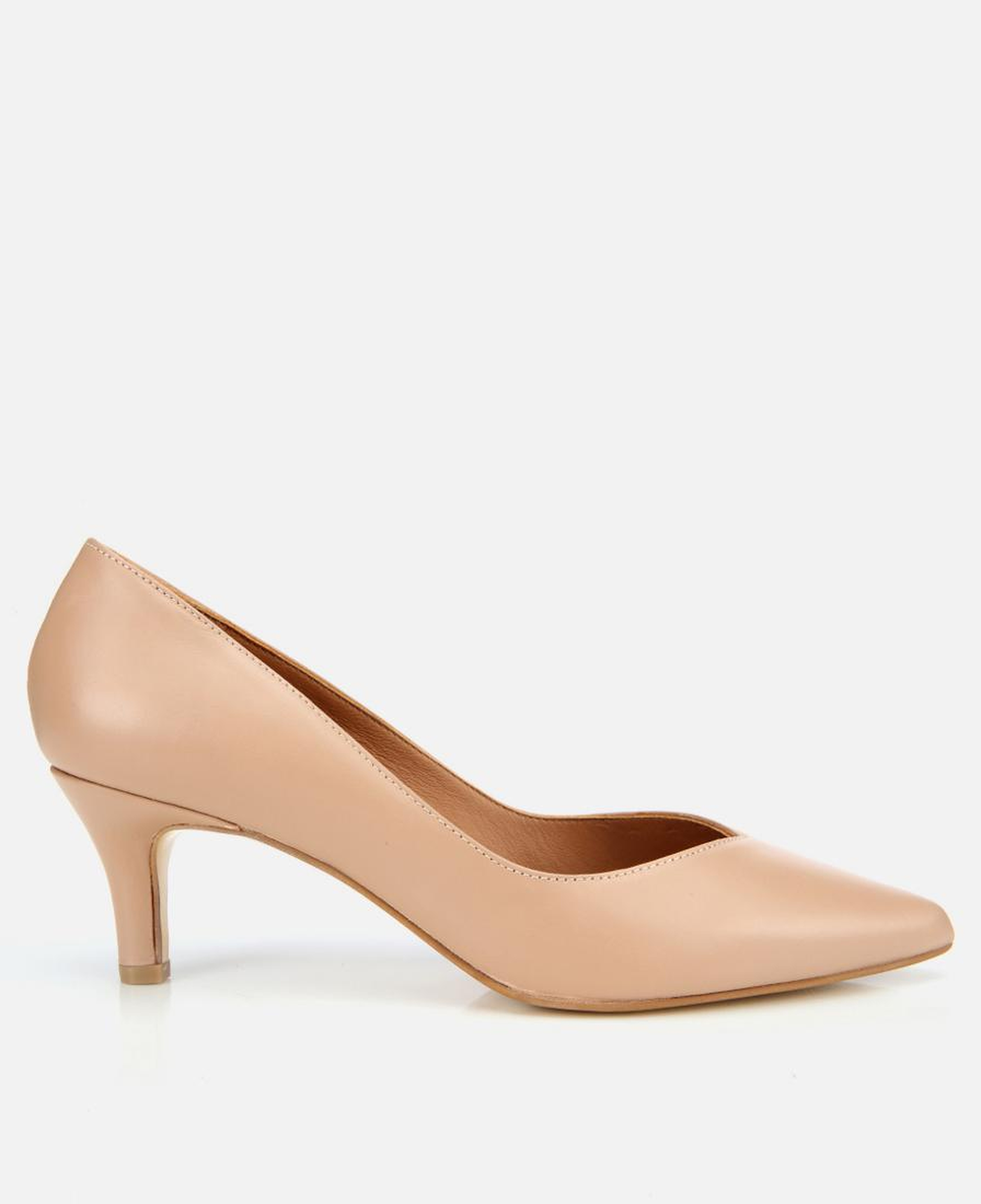 Kadın Deri Bej İnce Topuklu Stiletto