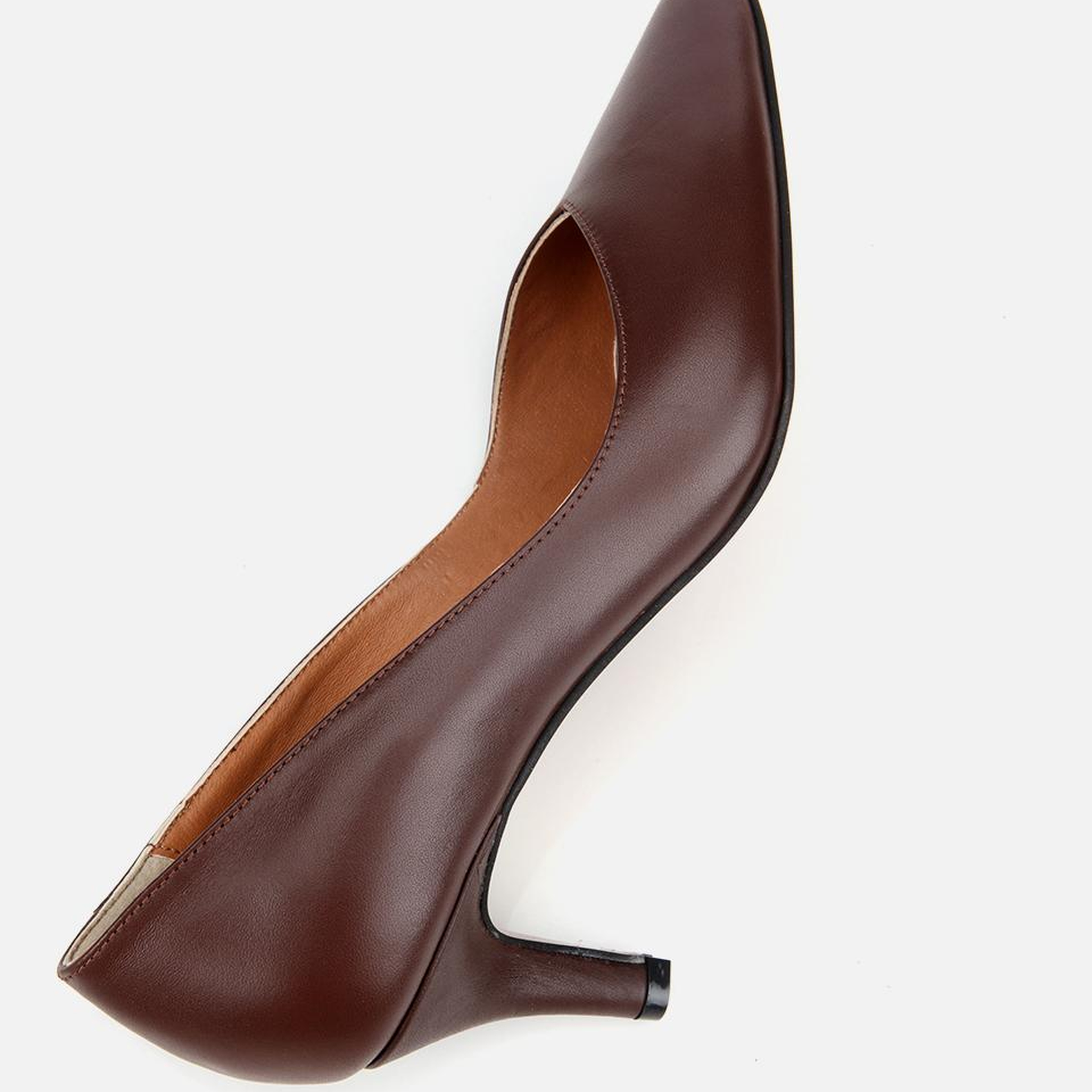 Kadın Deri Kahverengi İnce Topuklu Stiletto