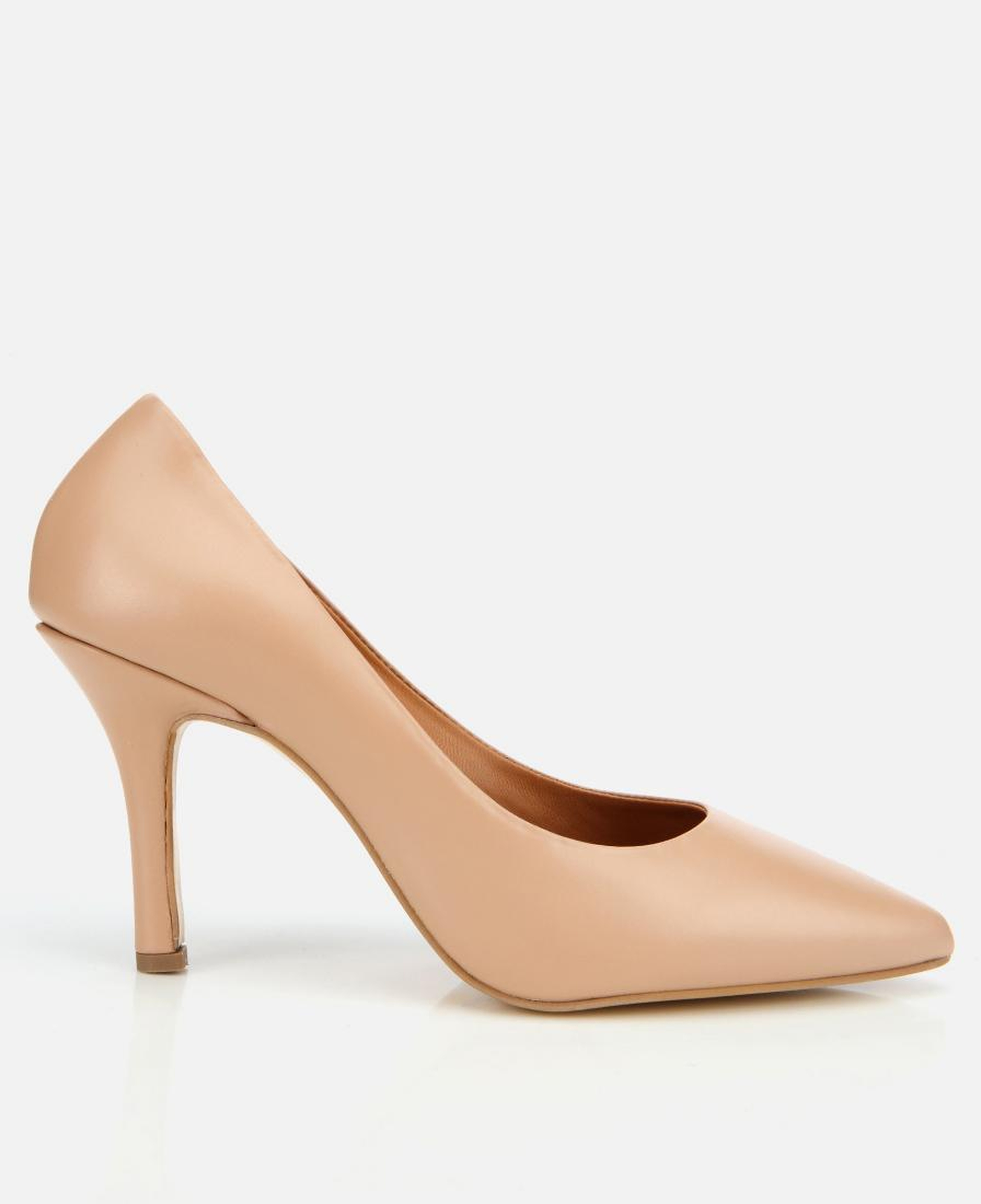 Kadın Deri Bej Yüksek Topuklu Stiletto