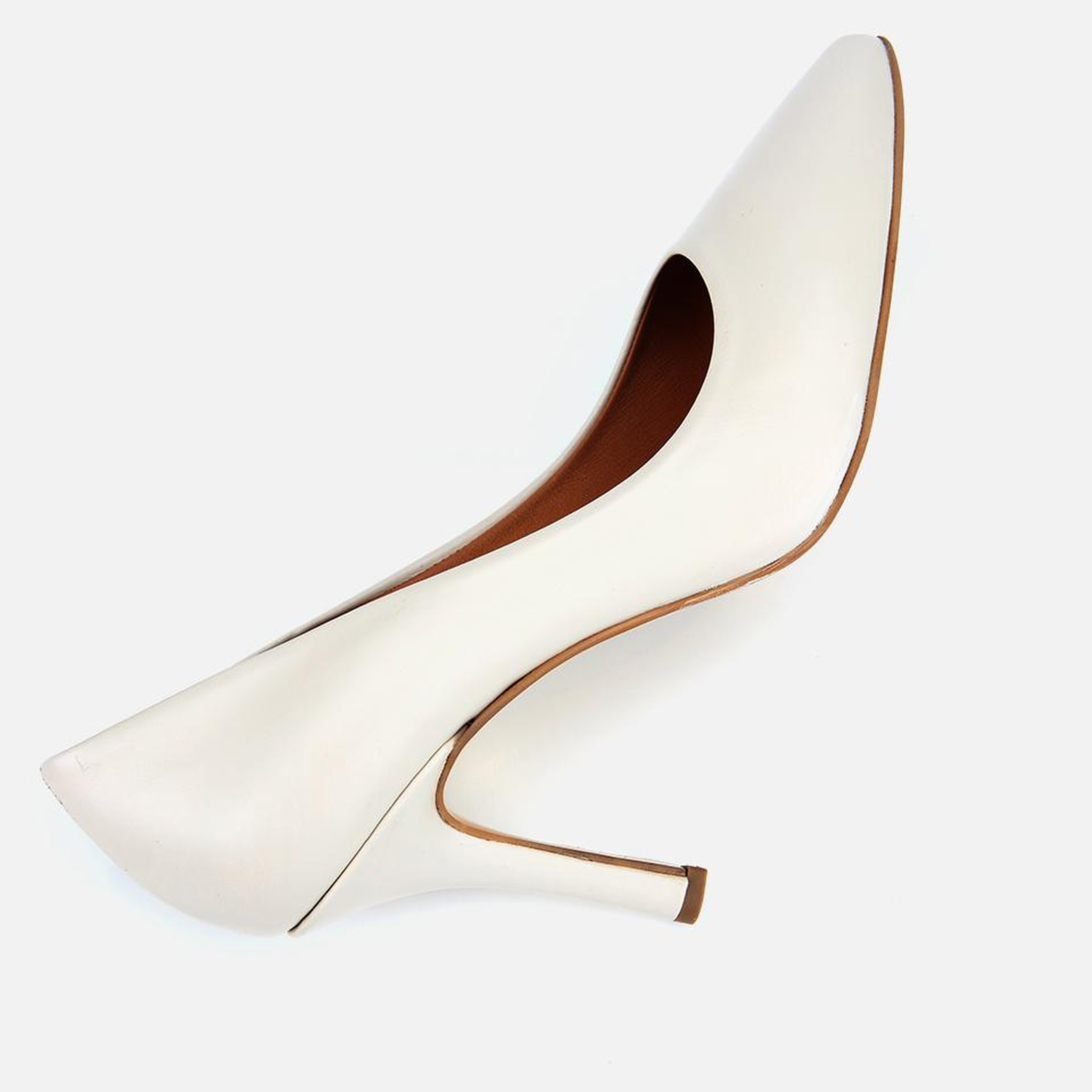 Kadın Deri Ekru Yüksek Topuklu Stiletto