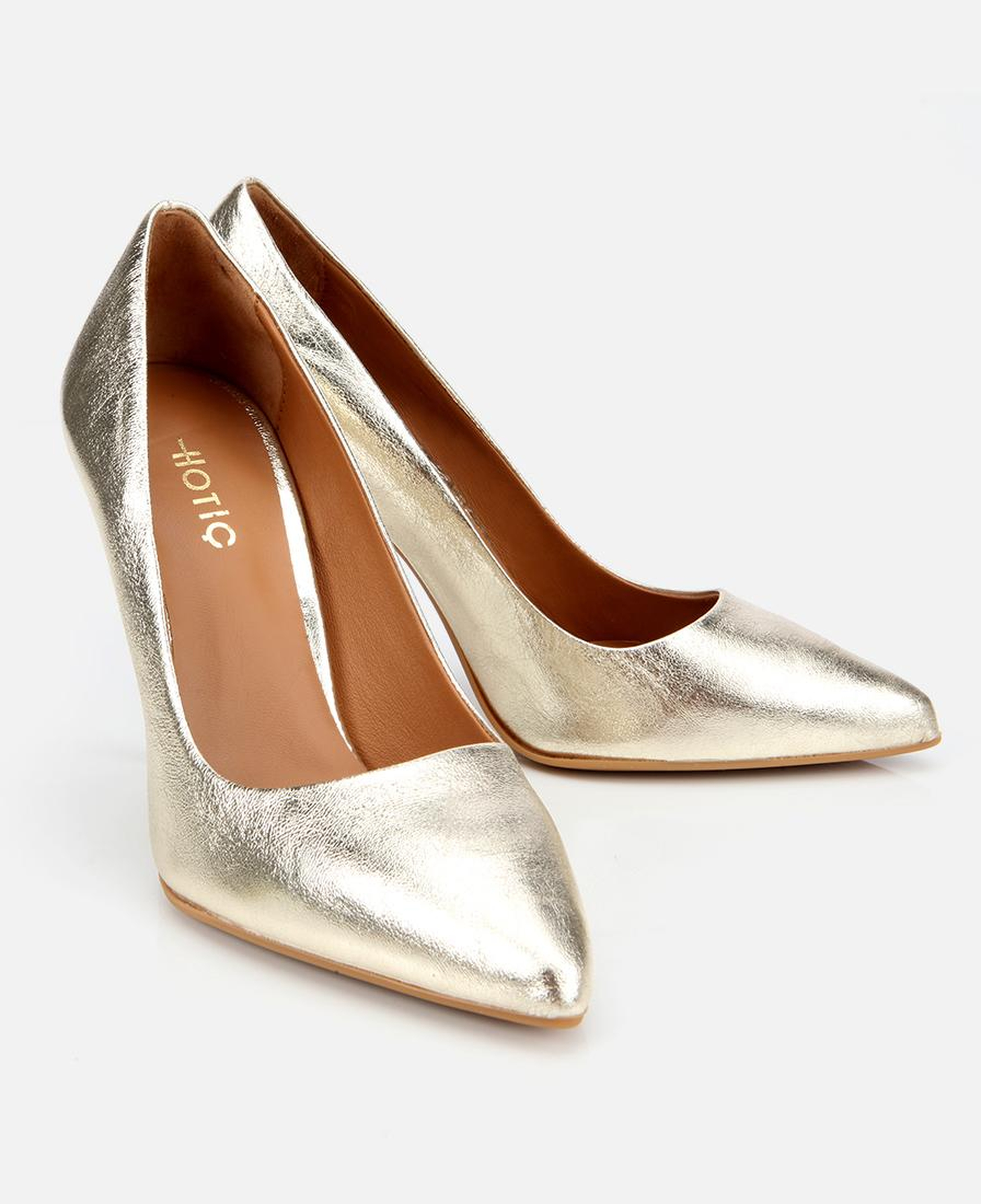 Kadın Deri Gold Yüksek Topuklu Stiletto