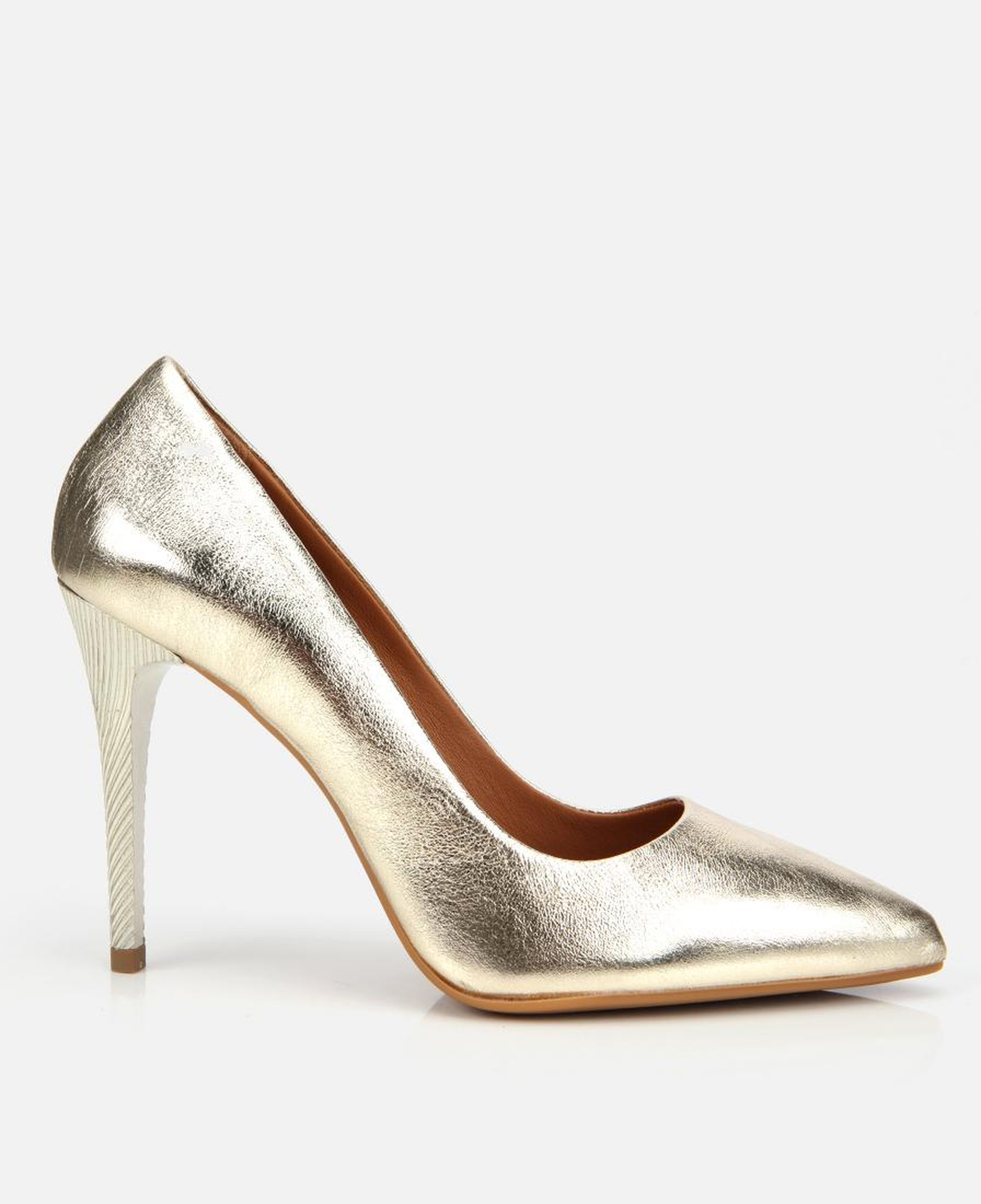 Kadın Deri Gold Yüksek Topuklu Stiletto