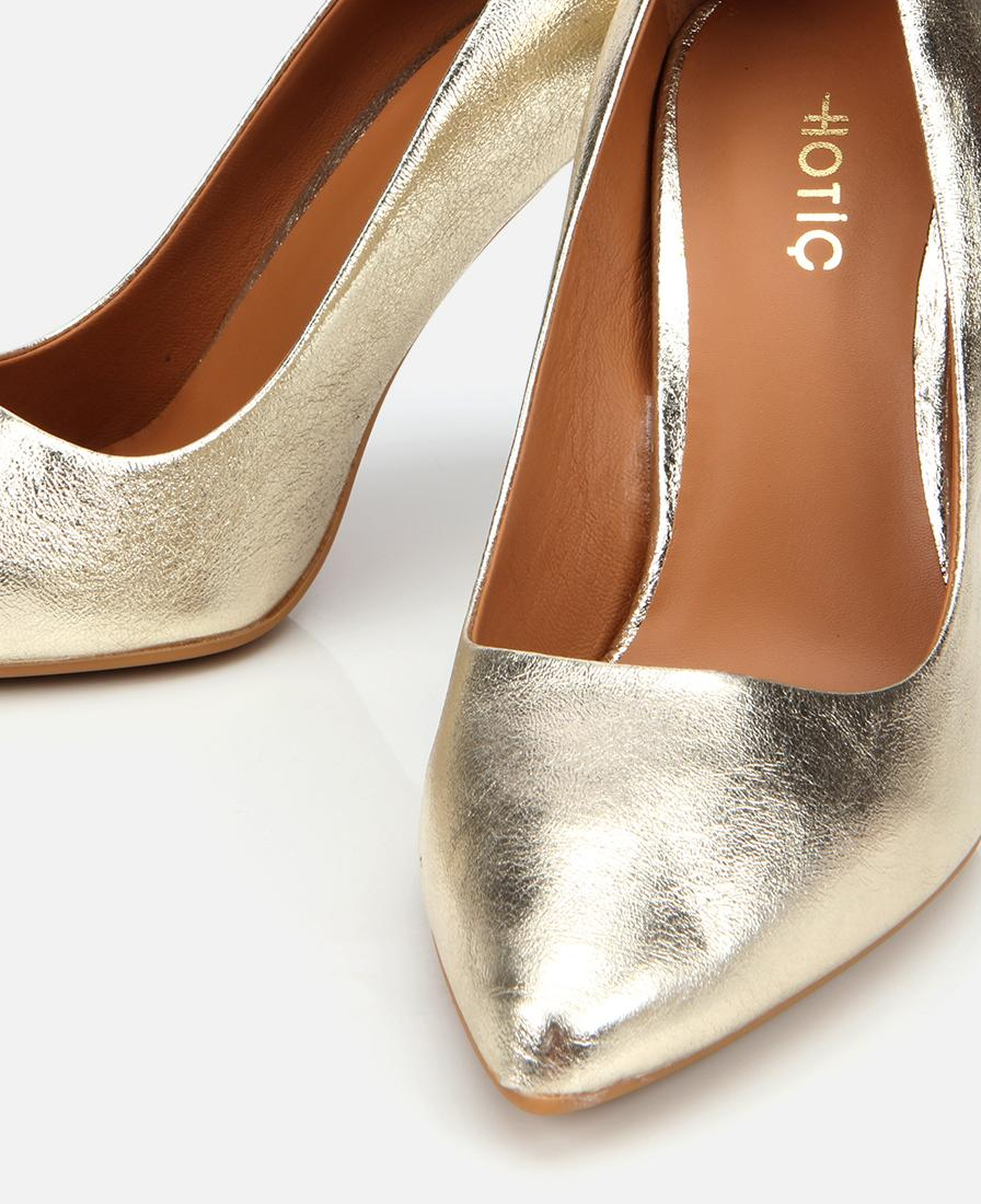 Kadın Deri Gold Yüksek Topuklu Stiletto