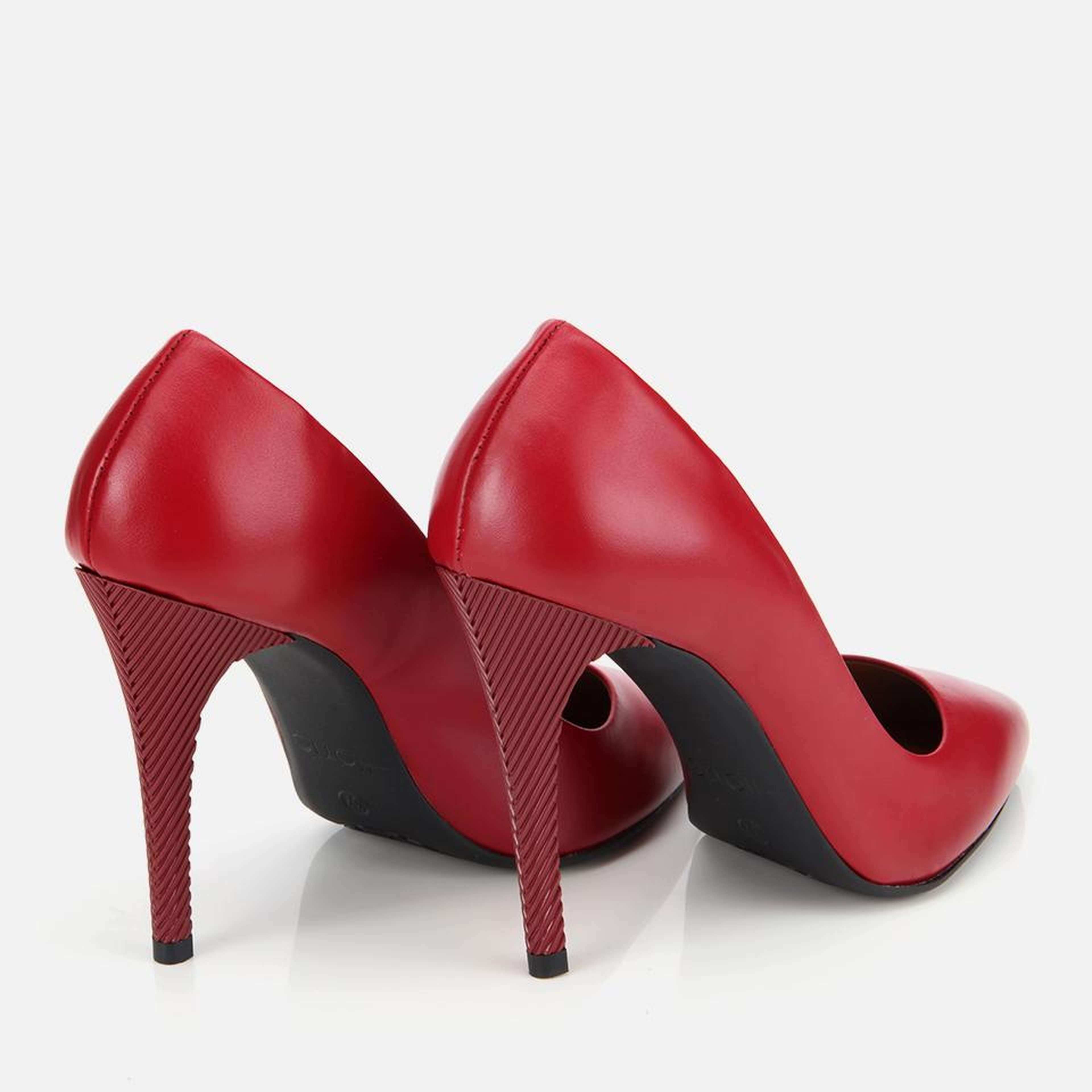 Kadın Deri Kırmızı Yüksek Topuklu Stiletto