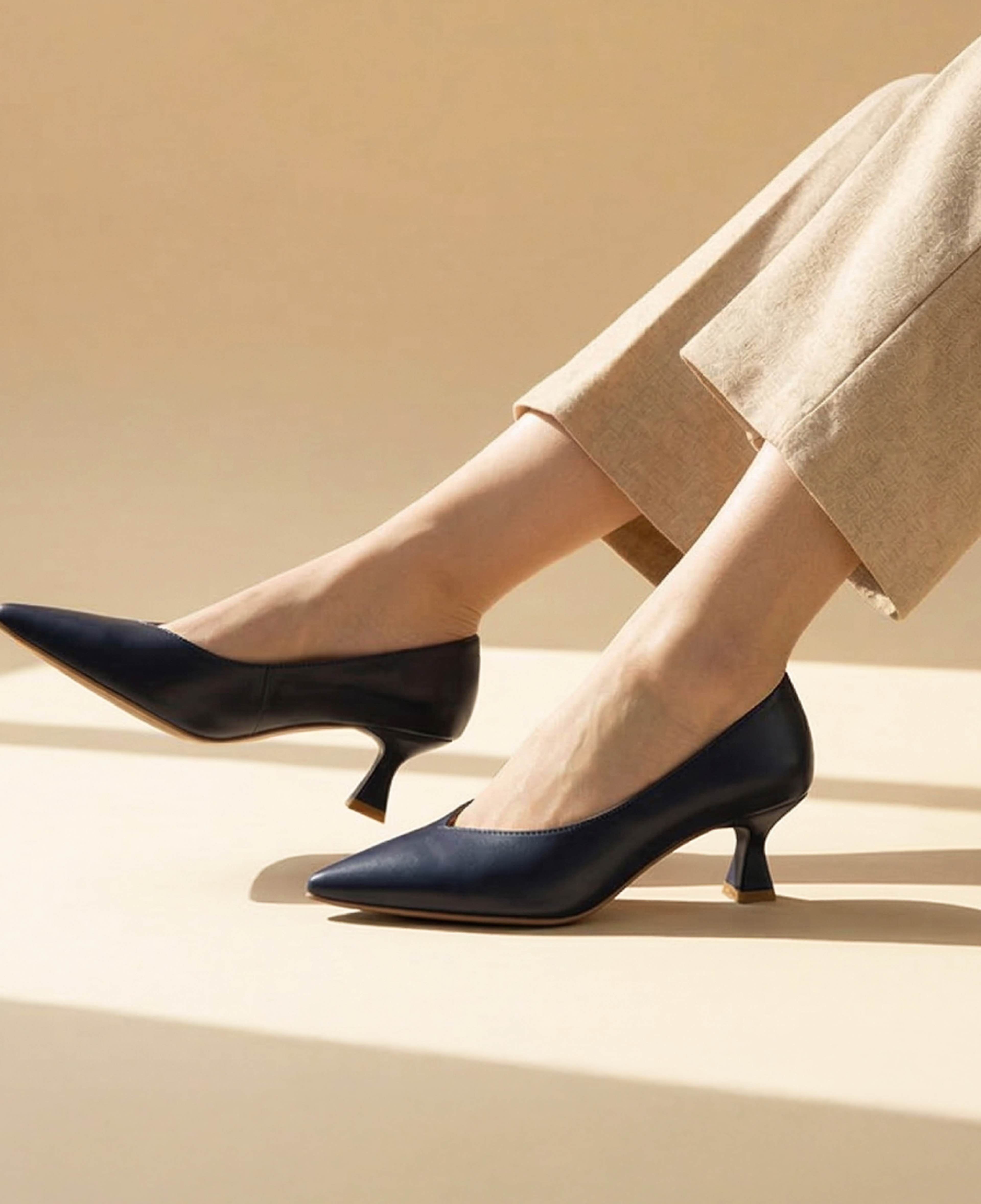 Kadın Deri Lacivert İnce Topuklu Stiletto