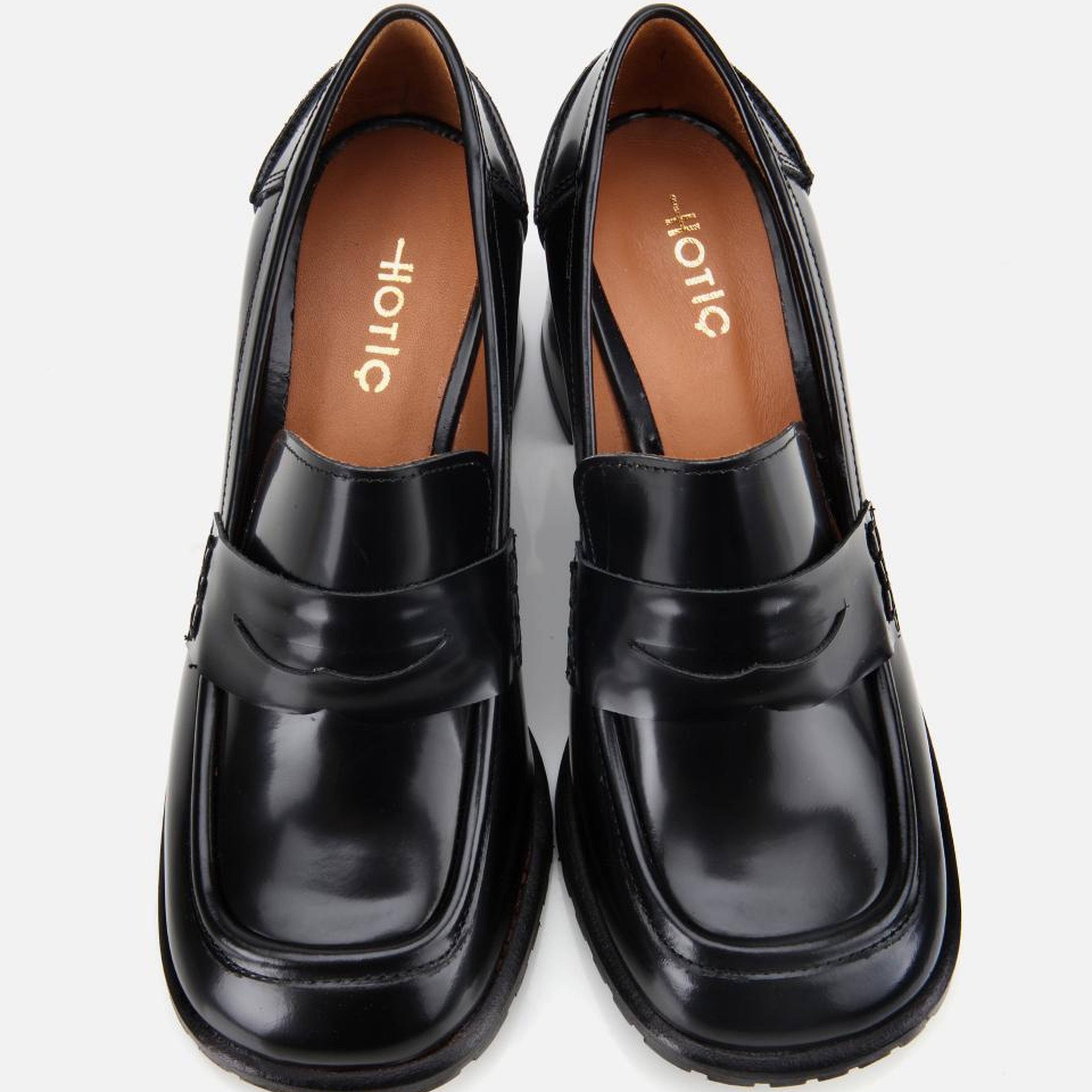 Kadın Açma Deri Siyah Topuklu Klasik Loafer