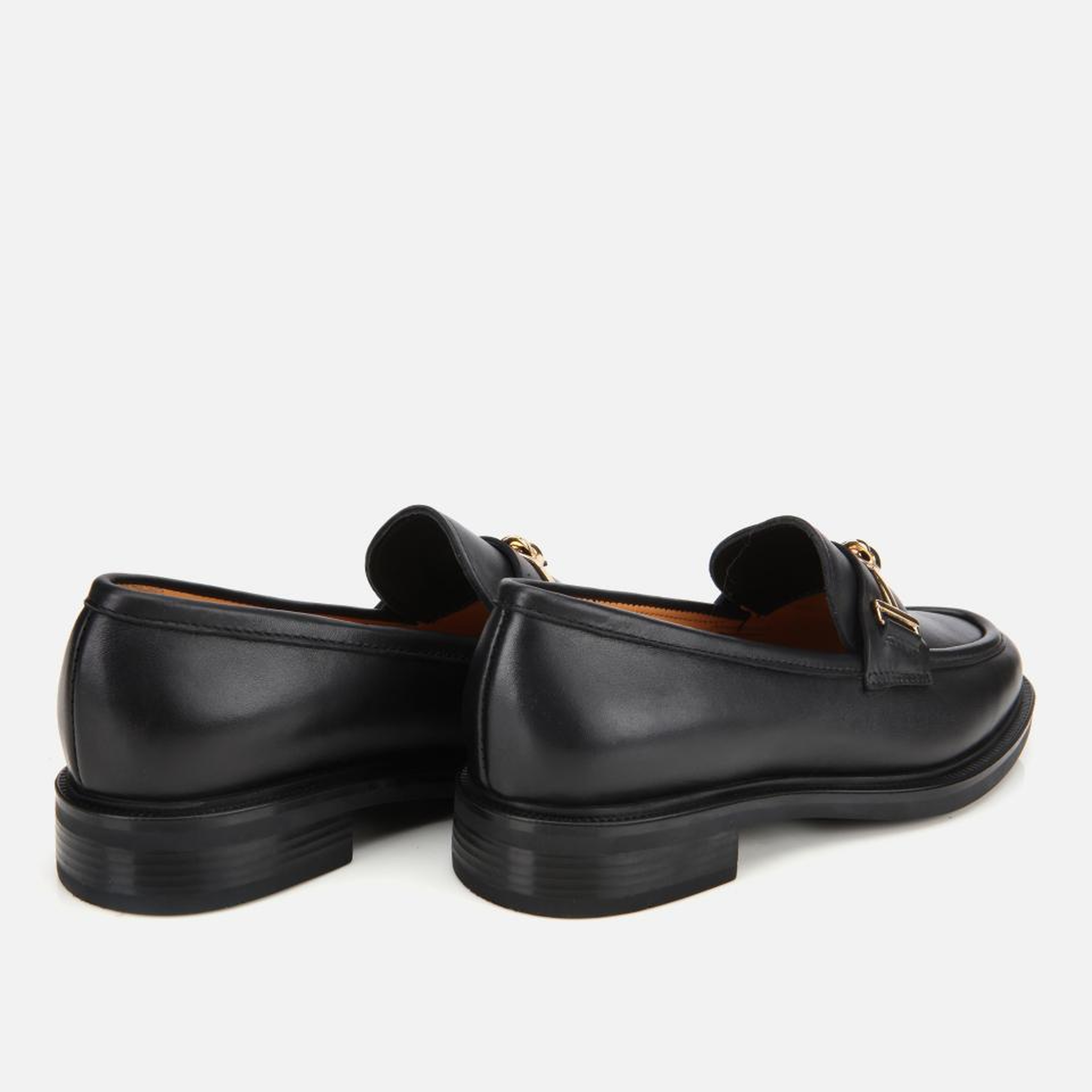 Kadın Deri Siyah Tokalı Klasik Loafer