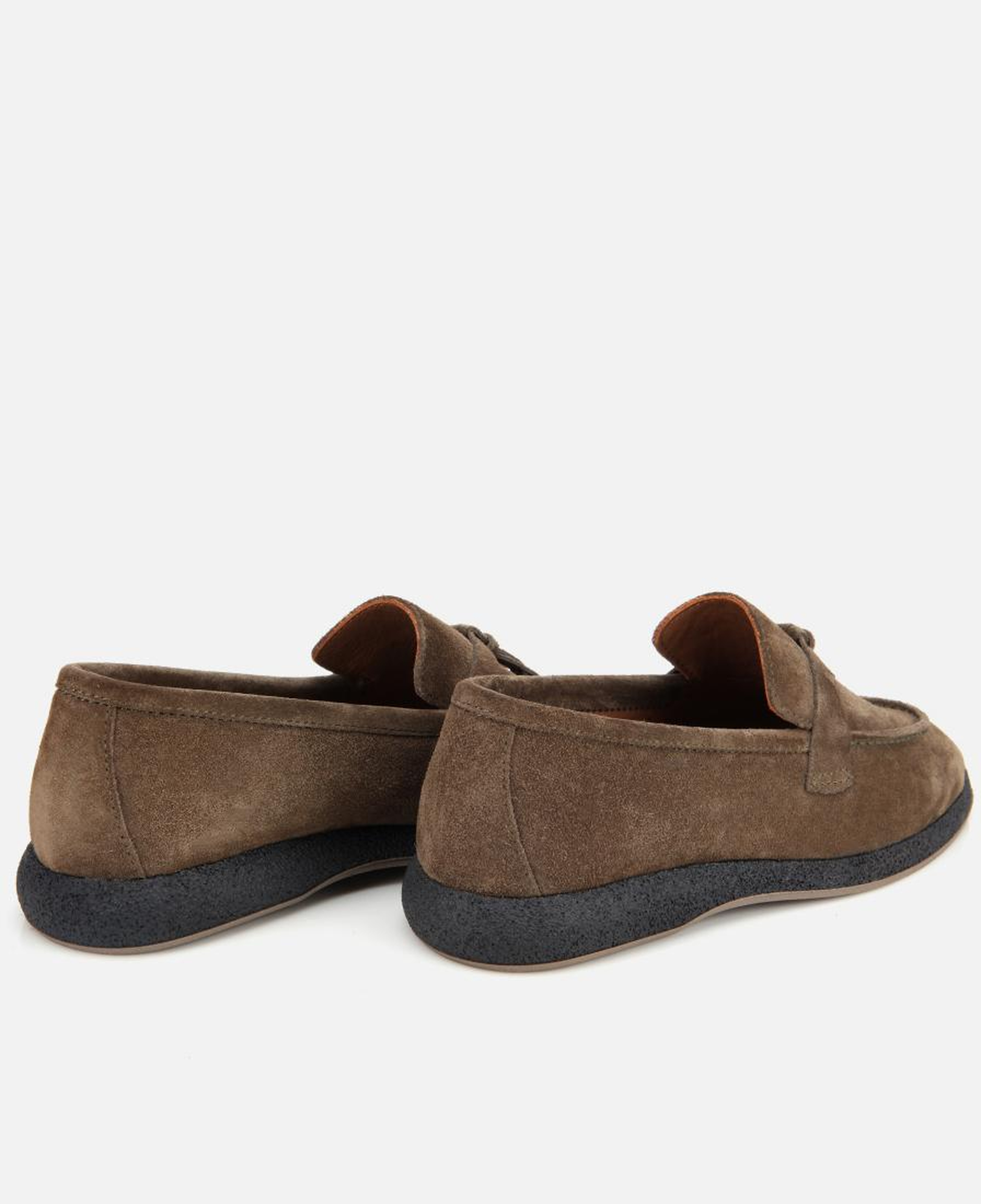 Kadın Süet Deri Haki Gold Aksesuarlı Klasik Loafer