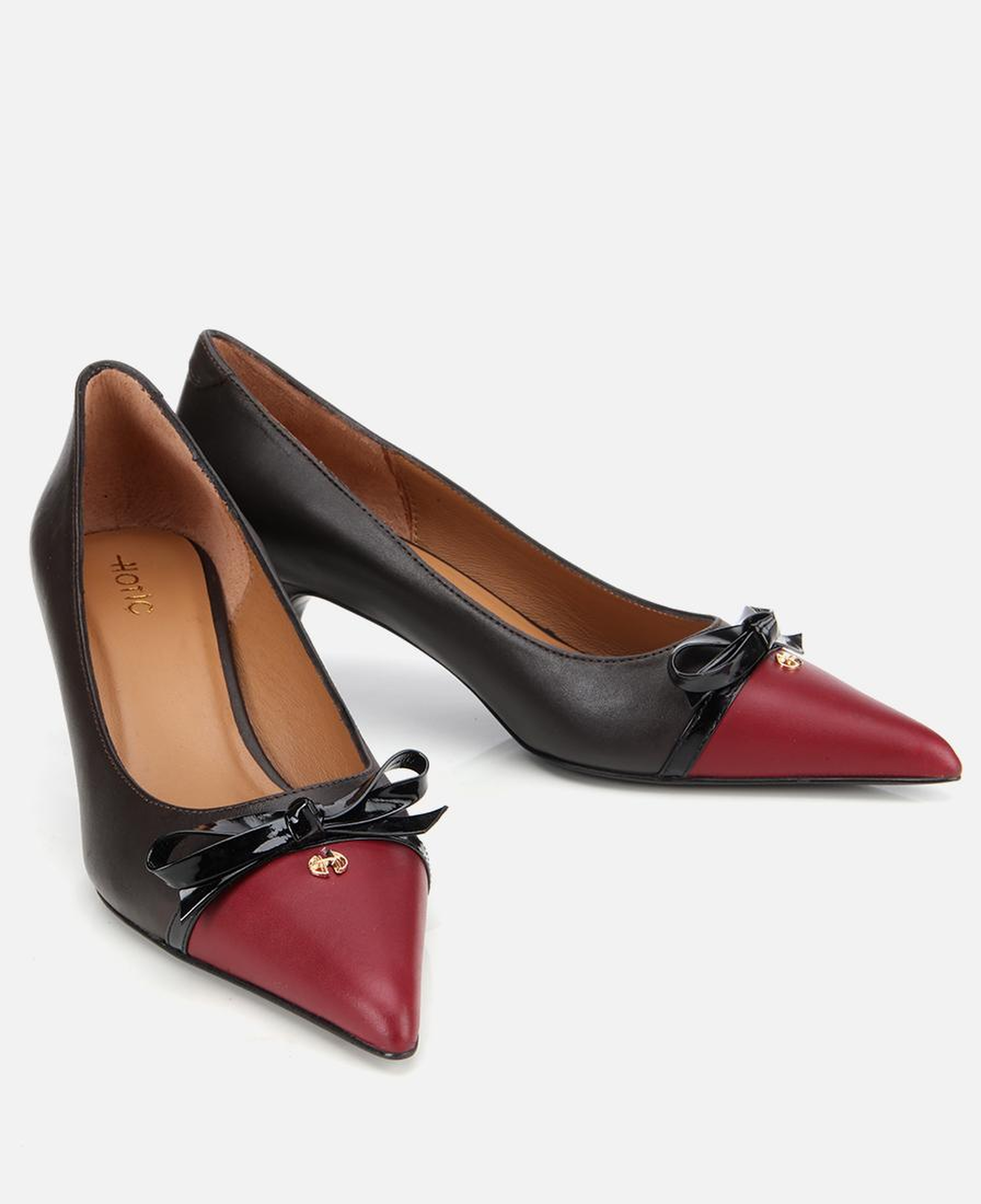 Kadın Deri Bordo Fiyonk Detaylı İnce Topuklu Stiletto