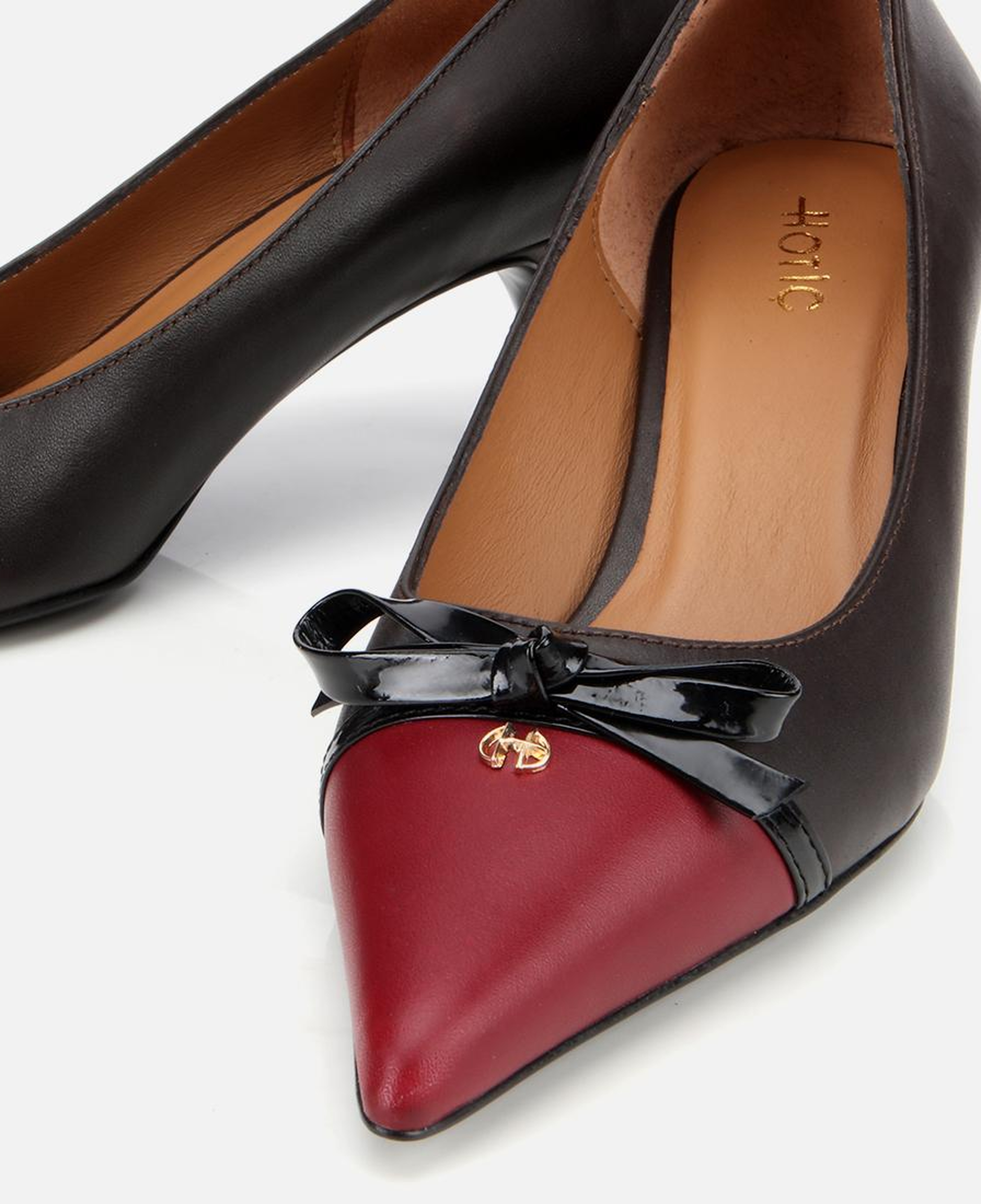Kadın Deri Bordo Fiyonk Detaylı İnce Topuklu Stiletto