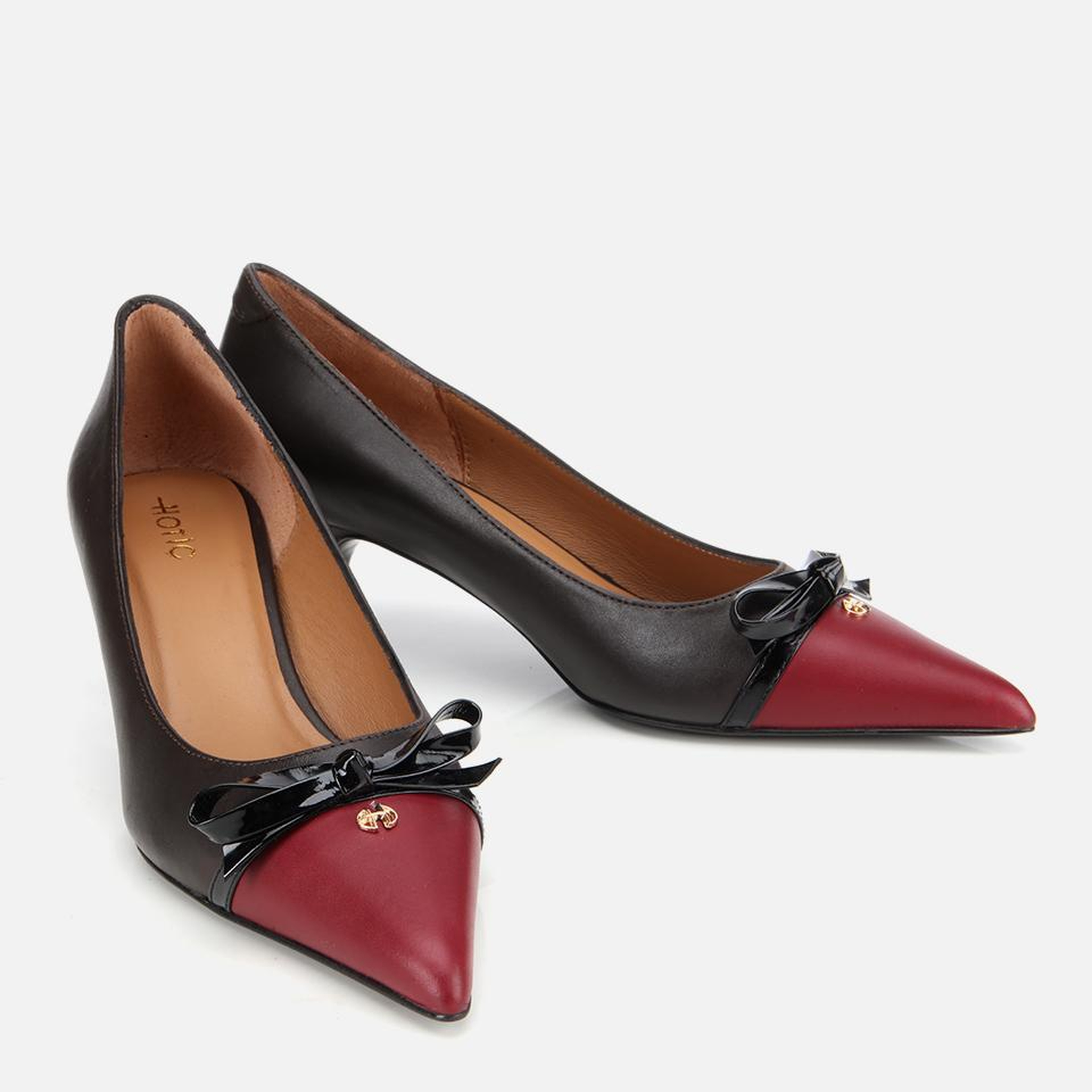 Kadın Deri Bordo Fiyonk Detaylı İnce Topuklu Stiletto