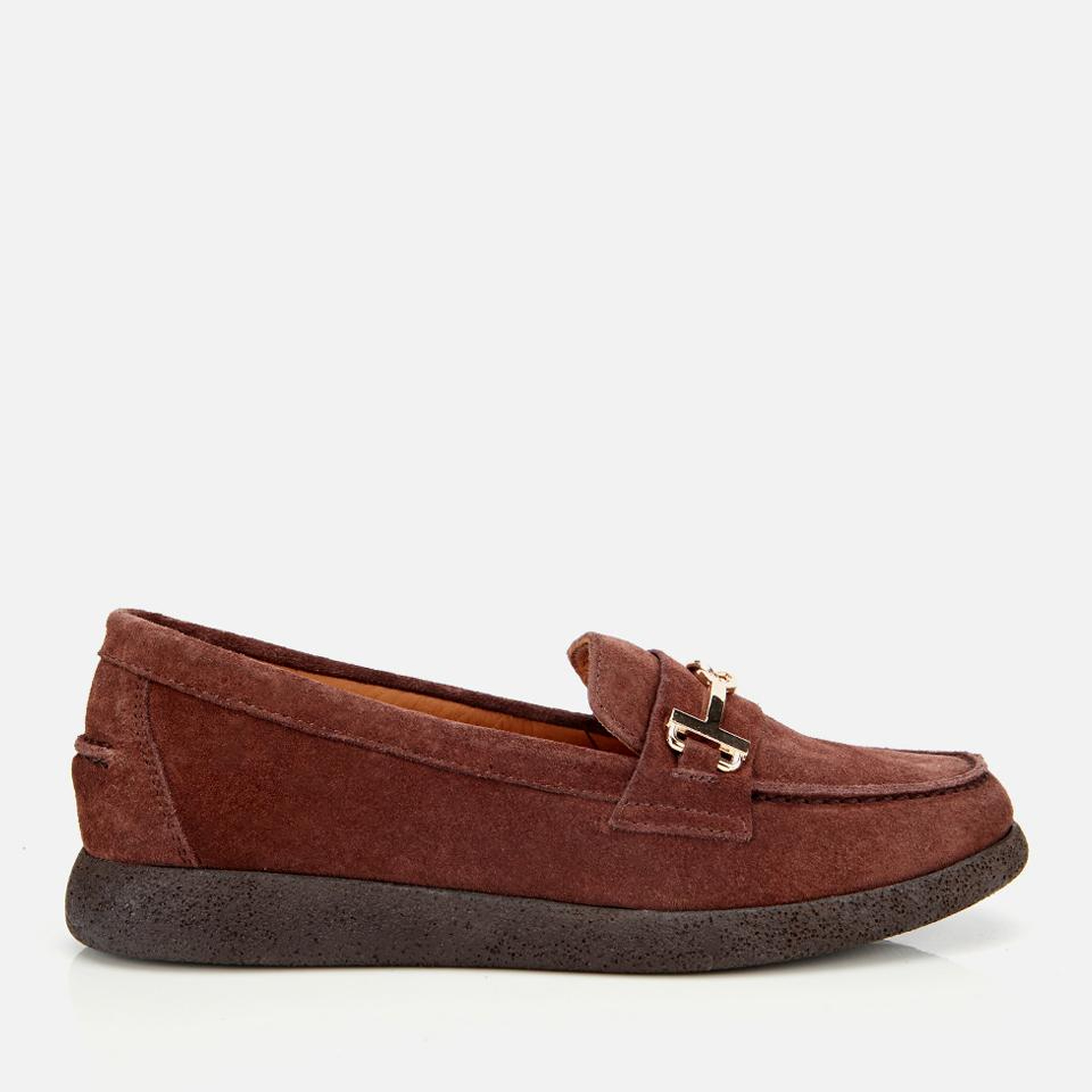 Kadın Süet Deri Kahverengi Yumuşak Tabanlı Comfort Günlük Loafer