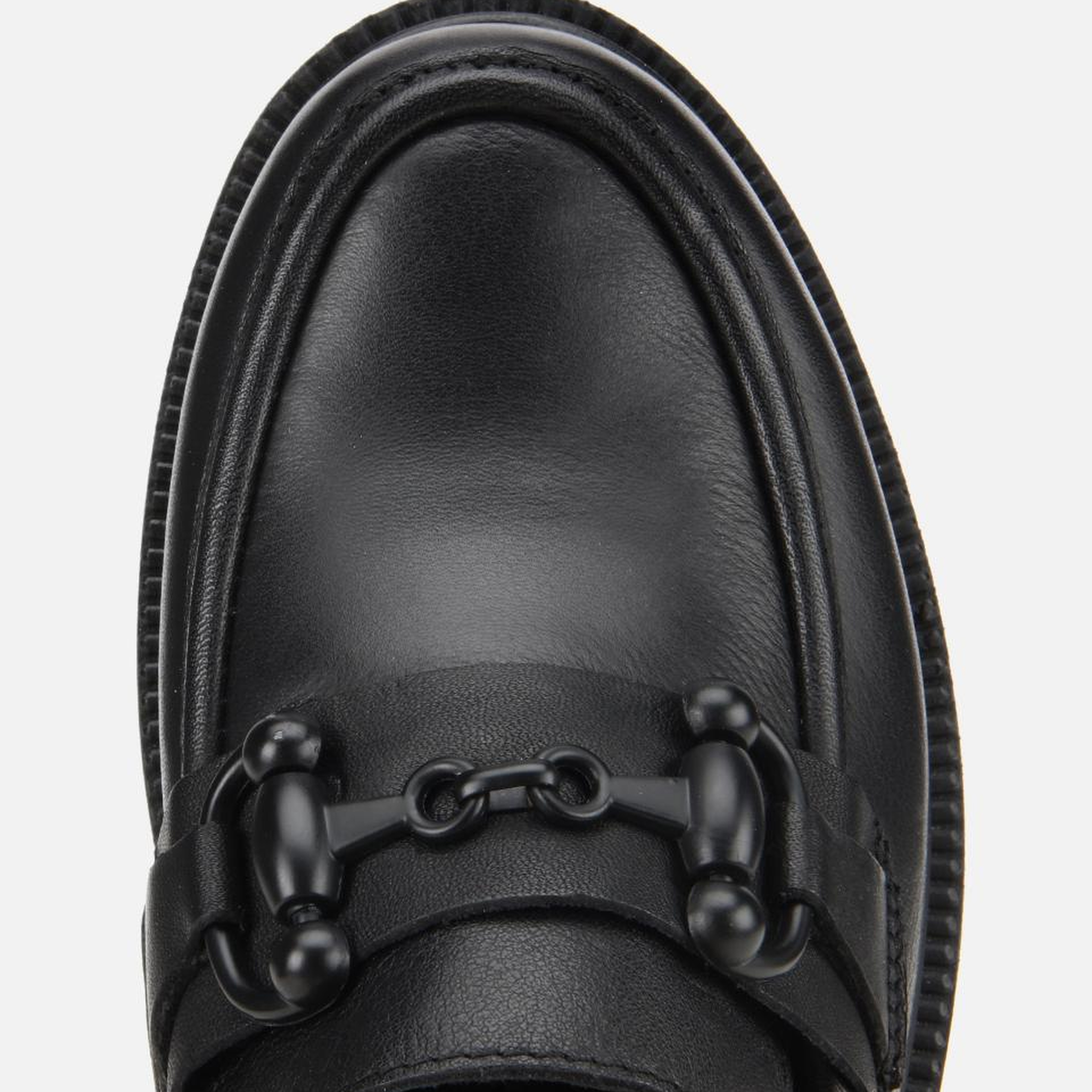 Kadın Deri Siyah Kalın Tabanlı Klasik Loafer